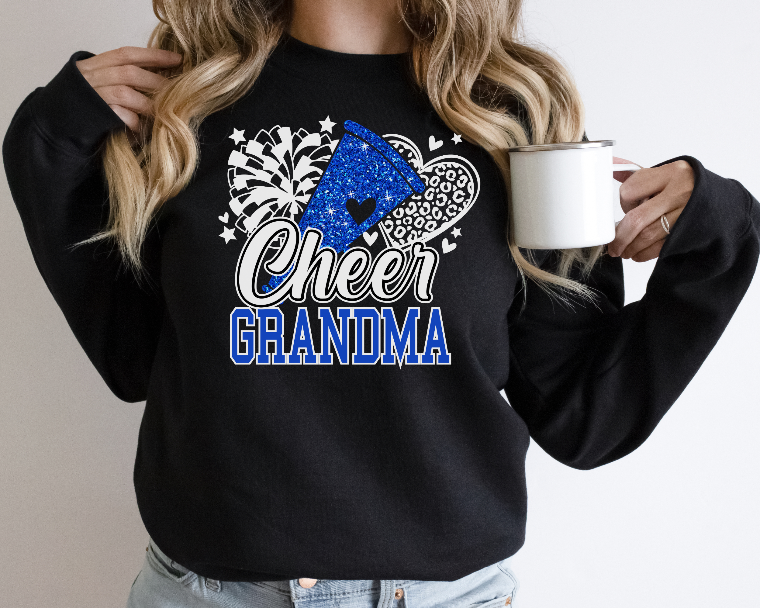 Glitter Cheer Grandma Sweatshirt | Cheerleader Grandma Sweatshirt