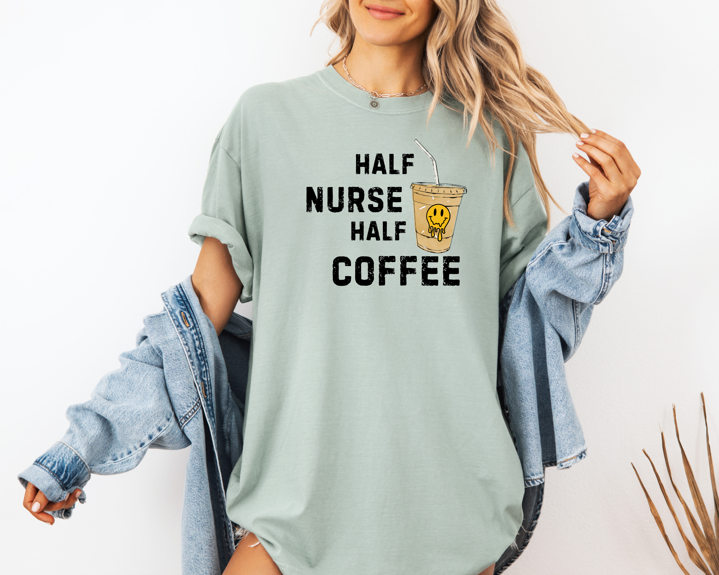 Half Nurse Half Coffee | Retro Inspired Funny Nurse Shirt
