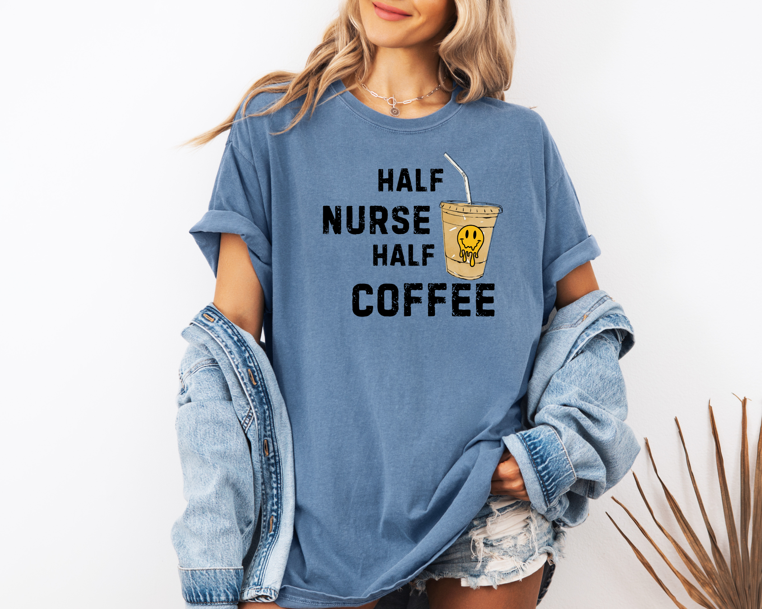 Half Nurse Half Coffee | Retro Inspired Funny Nurse Shirt