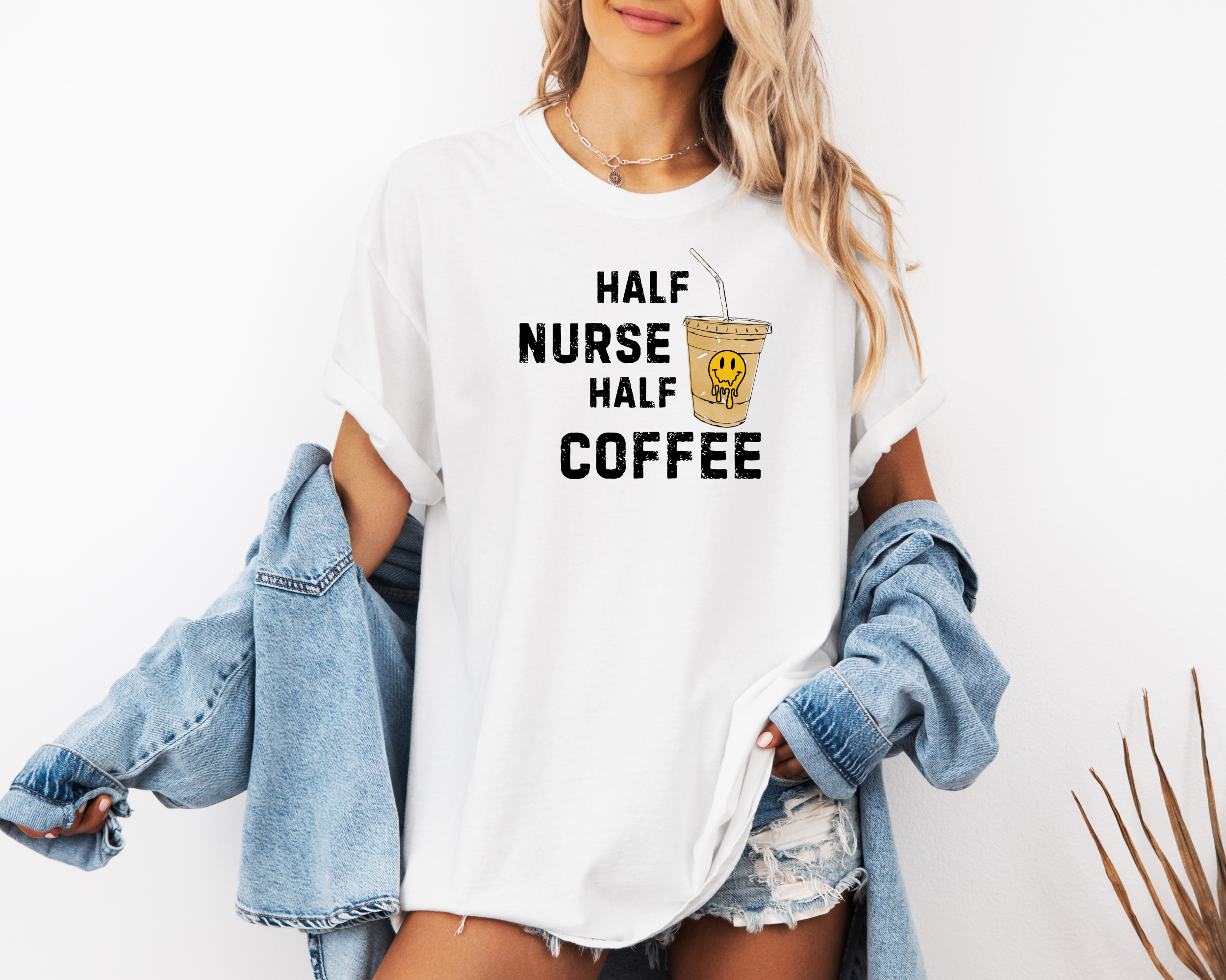 Half Nurse Half Coffee | Retro Inspired Funny Nurse Shirt