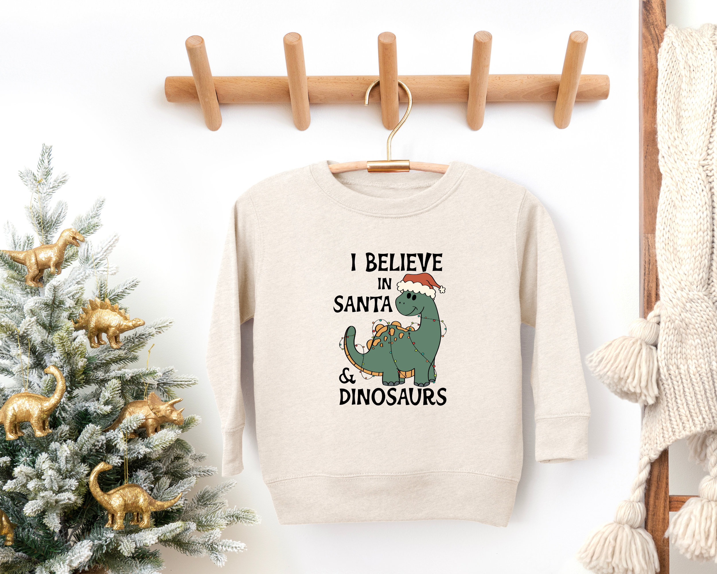 Santa and dinosaurs - toddler sweathirt