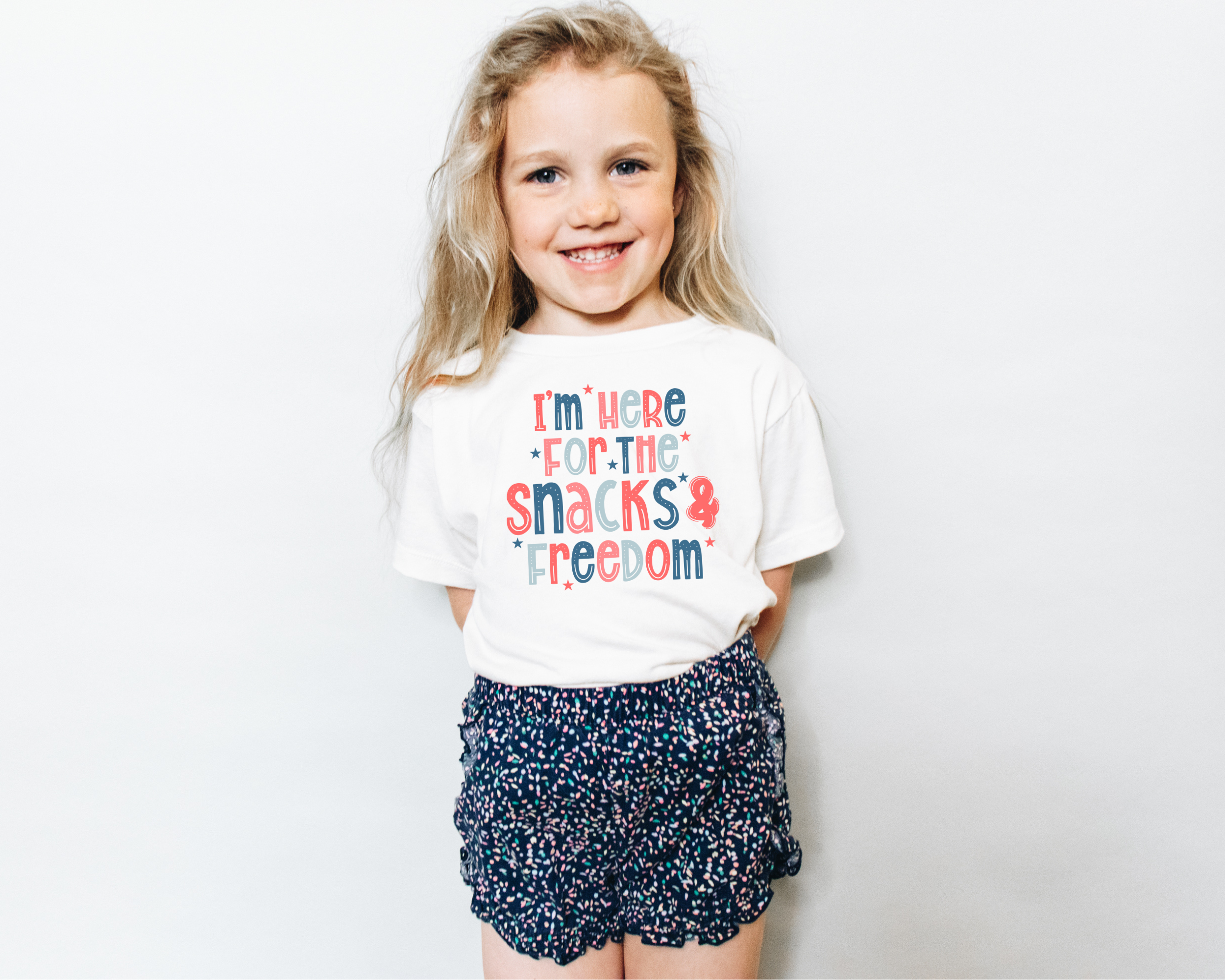 I'm Here For The Snacks & Freedom T-Shirt | Kids 4th of July Shirt