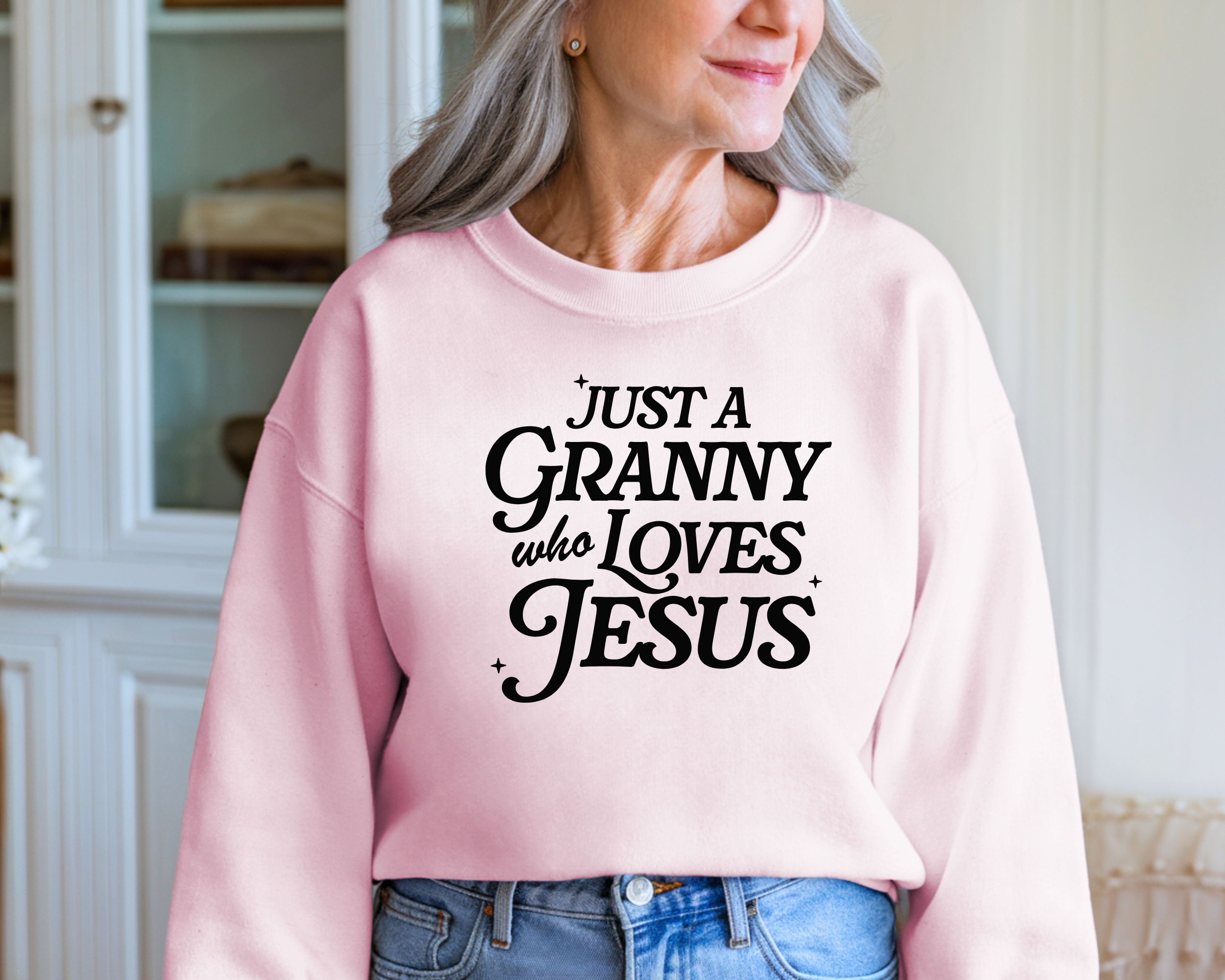 Just A Granny Who Loves Jesus Sweatshirt | Jesus Shirts