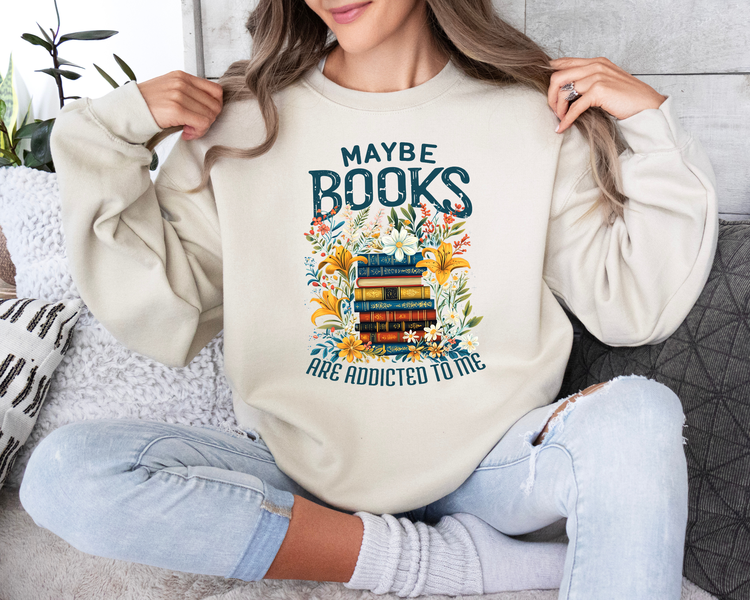 Books Are Addicted To Me Sweatshirt | Bookish Sweatshirt