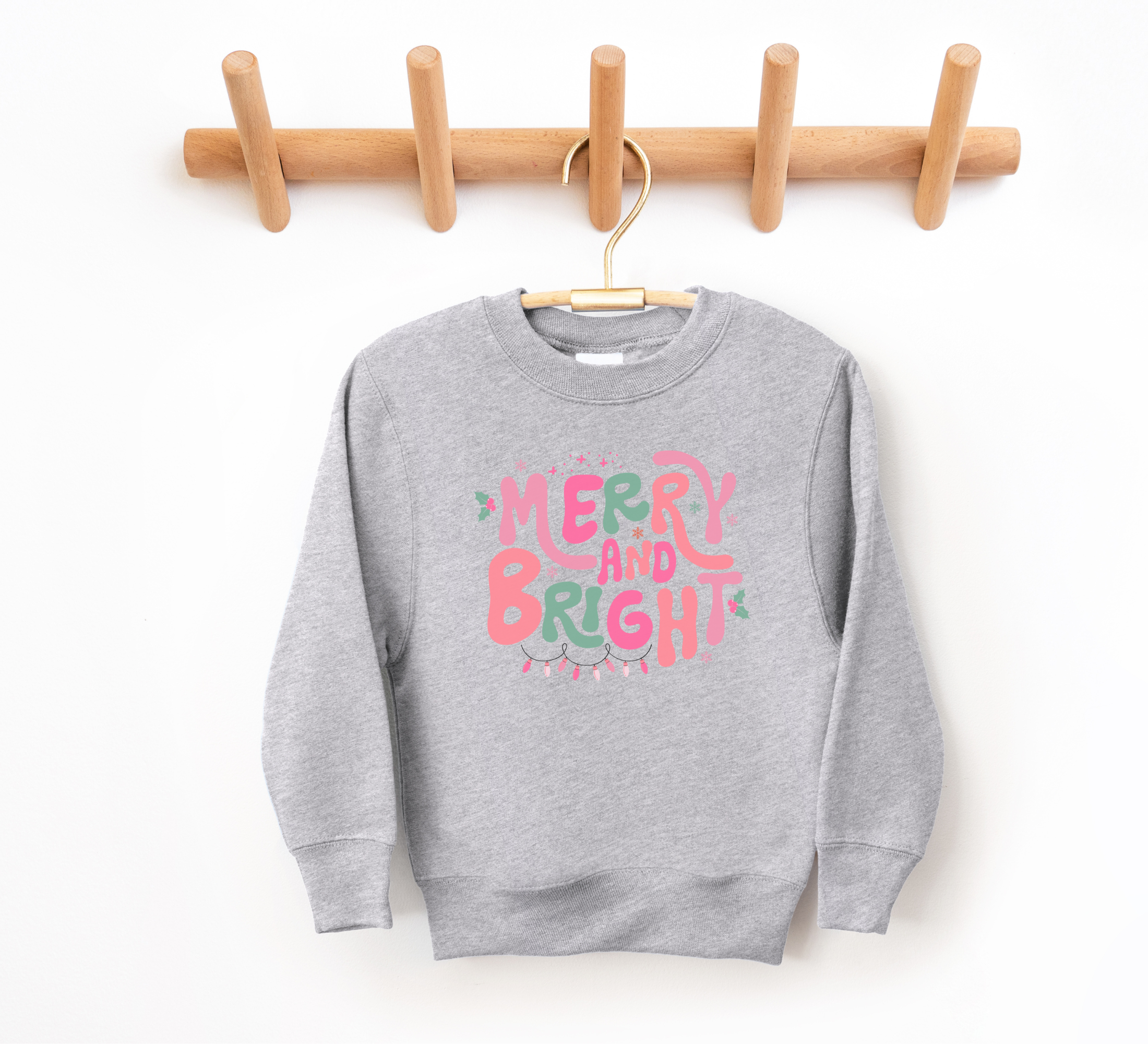 Merry and Bright Sweatshirt | Girls Christmas Shirt