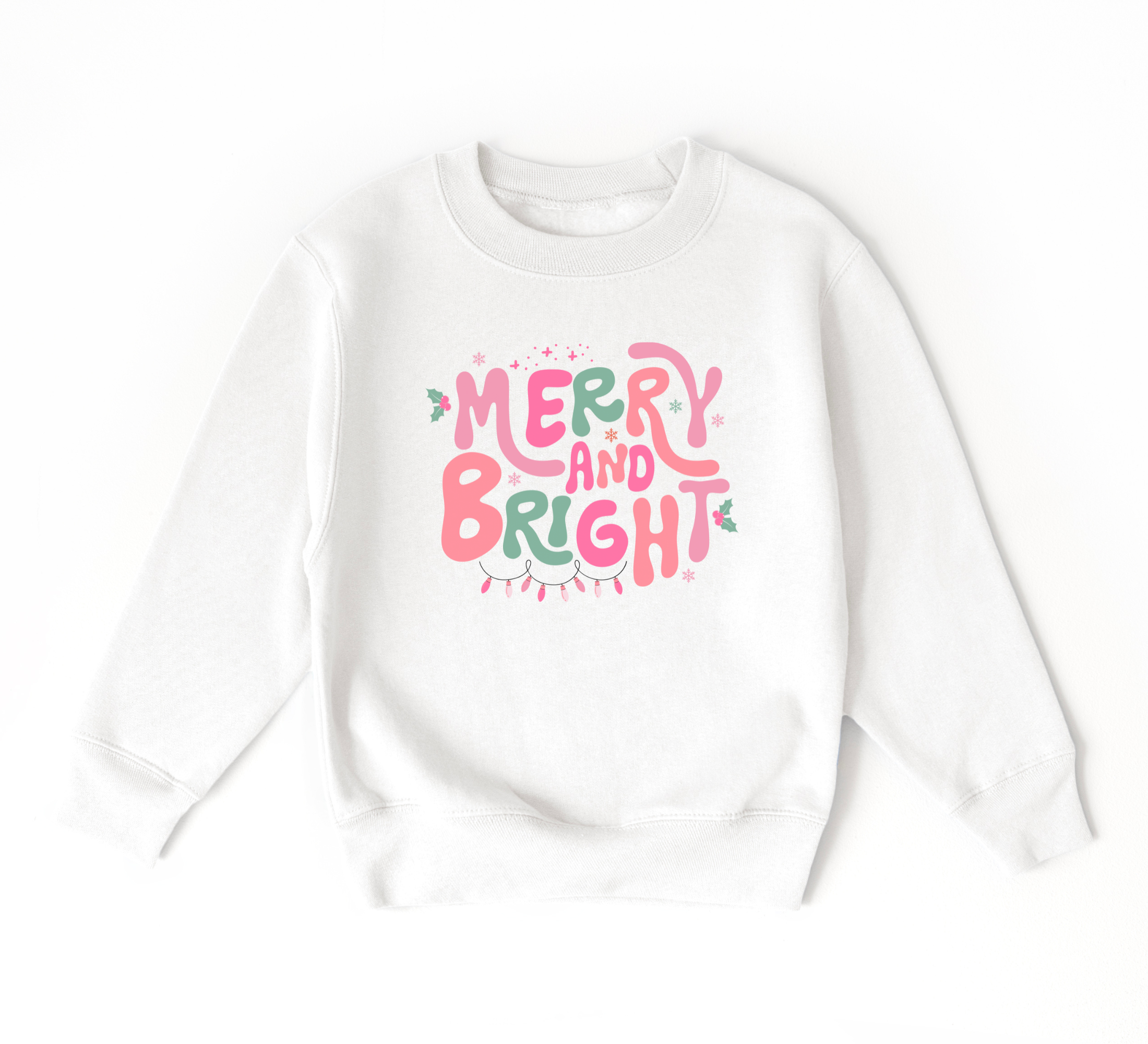 Merry and Bright Sweatshirt | Girls Christmas Shirt
