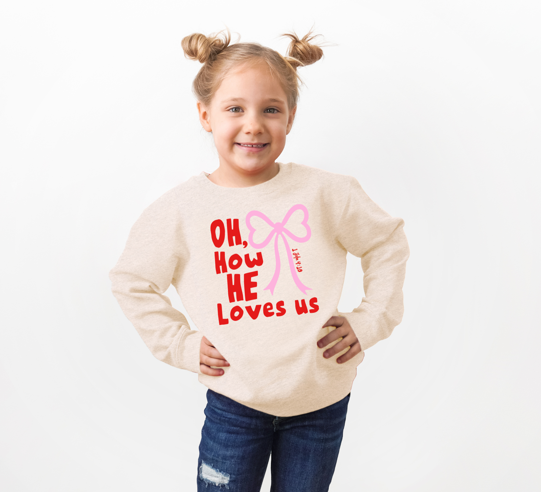 Oh, How He Loves Us Sweatshirt | Christian Valentine's Shirt