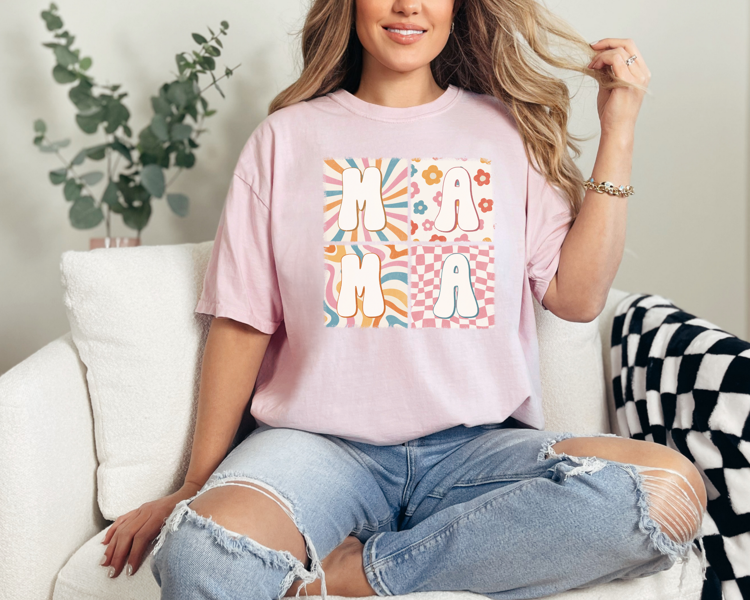 Retro Mama Patchwork Shirt
