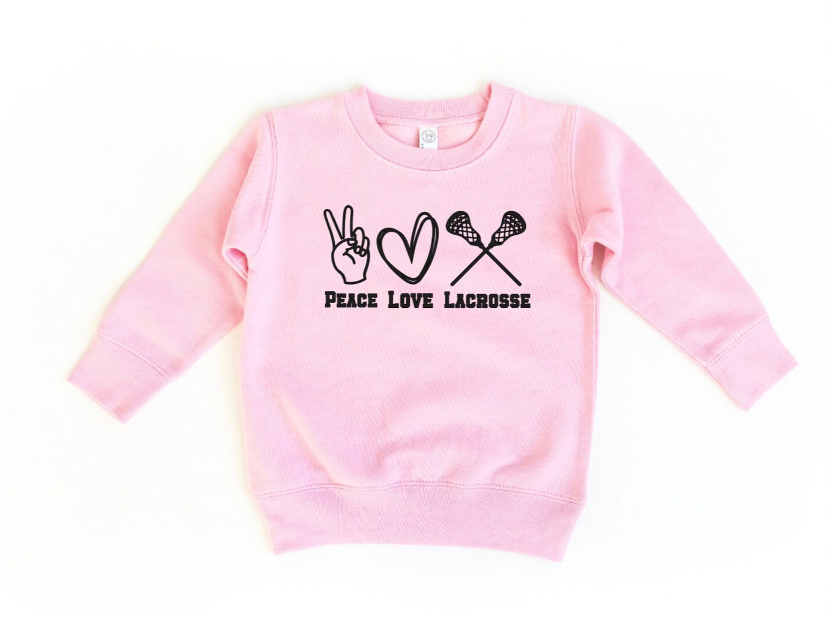 Peace love lacrosse -- kids sweatshirt