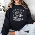 90's themed ain't no hood like motherhood funny crewneck sweatshirt for moms