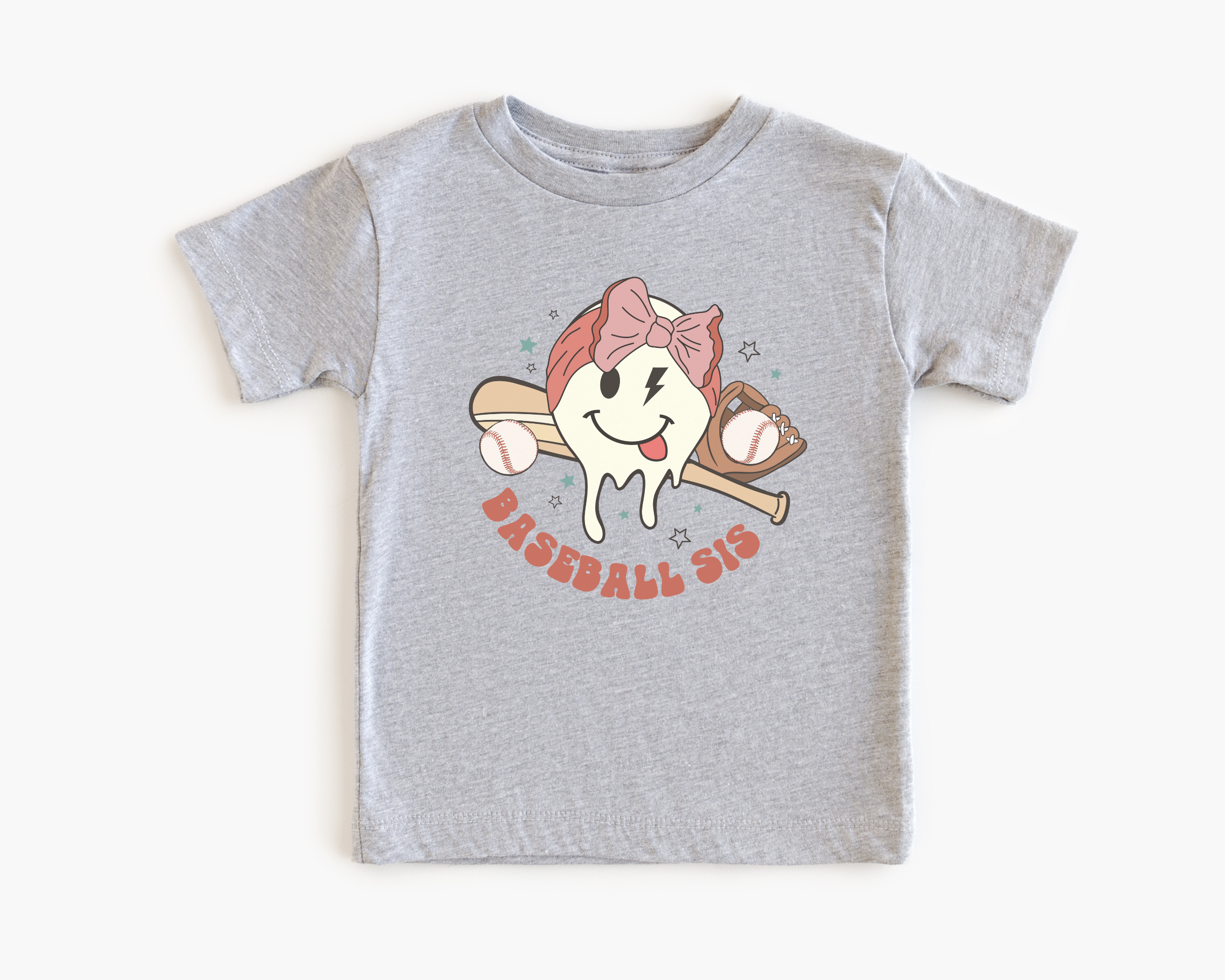 Retro Baseball Sister T-Shirt | Cute Baseball Sister T-Shirt