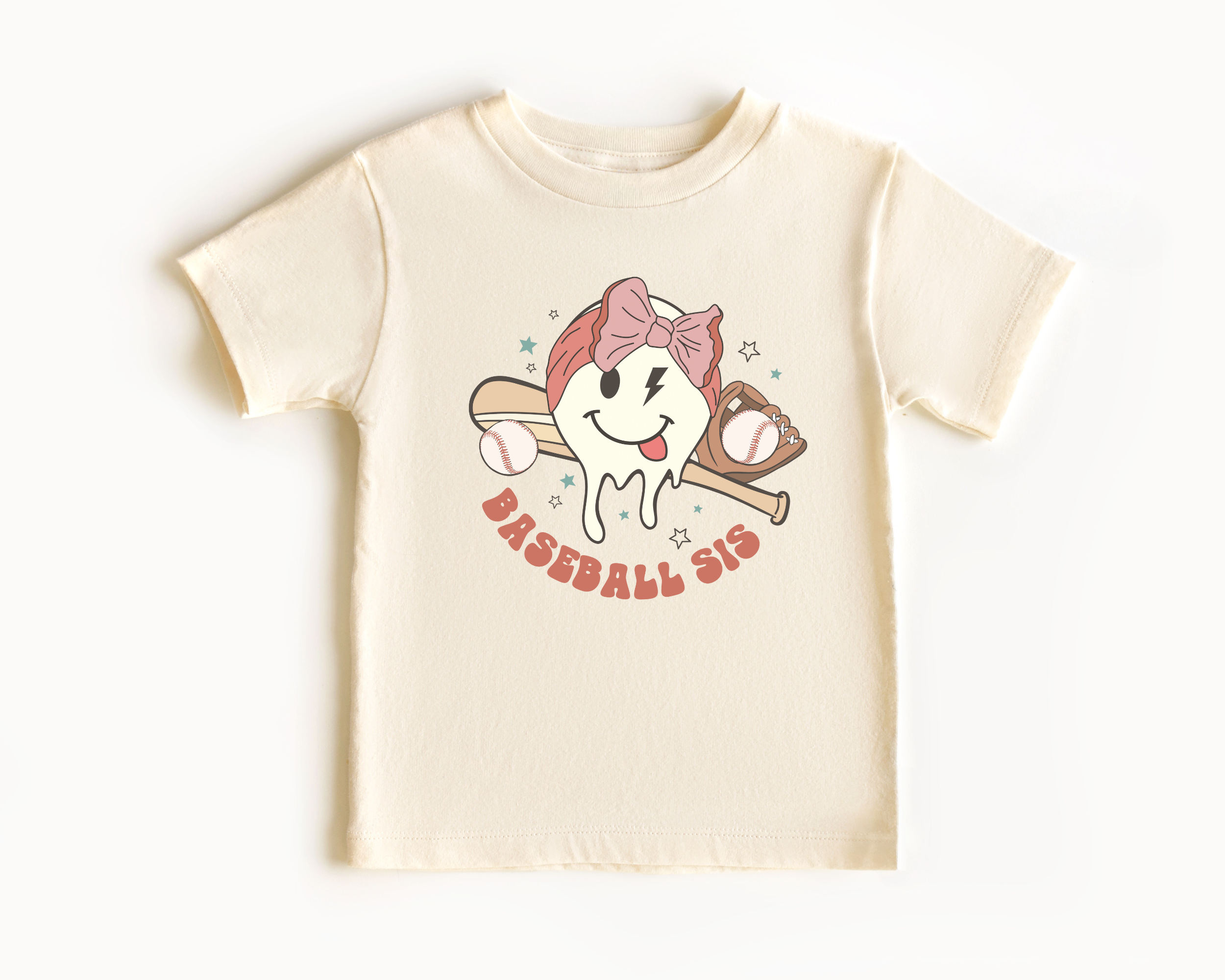 Retro Baseball Sister T-Shirt | Cute Baseball Sister T-Shirt