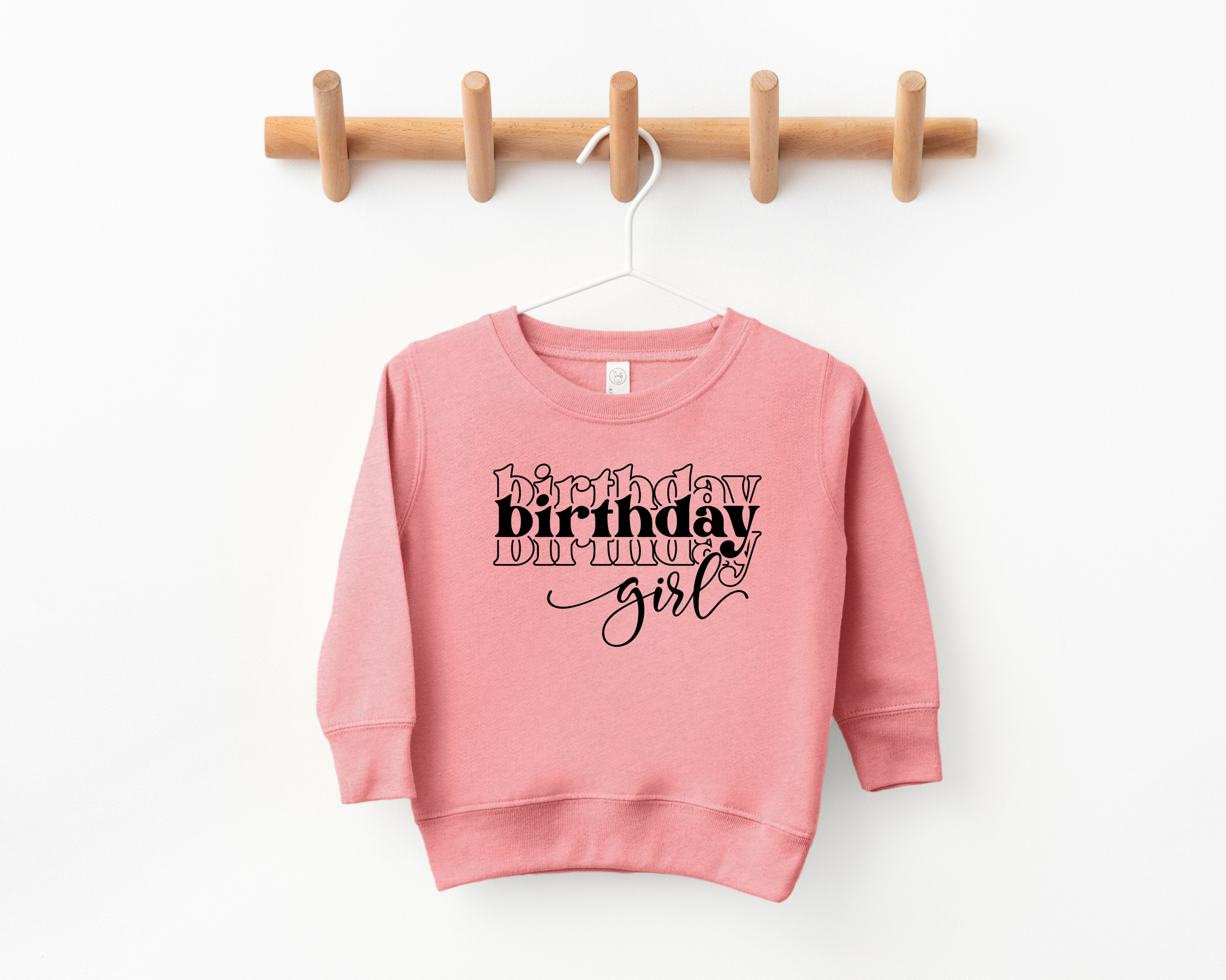 Birthday girl stacked -- kids sweatshirt