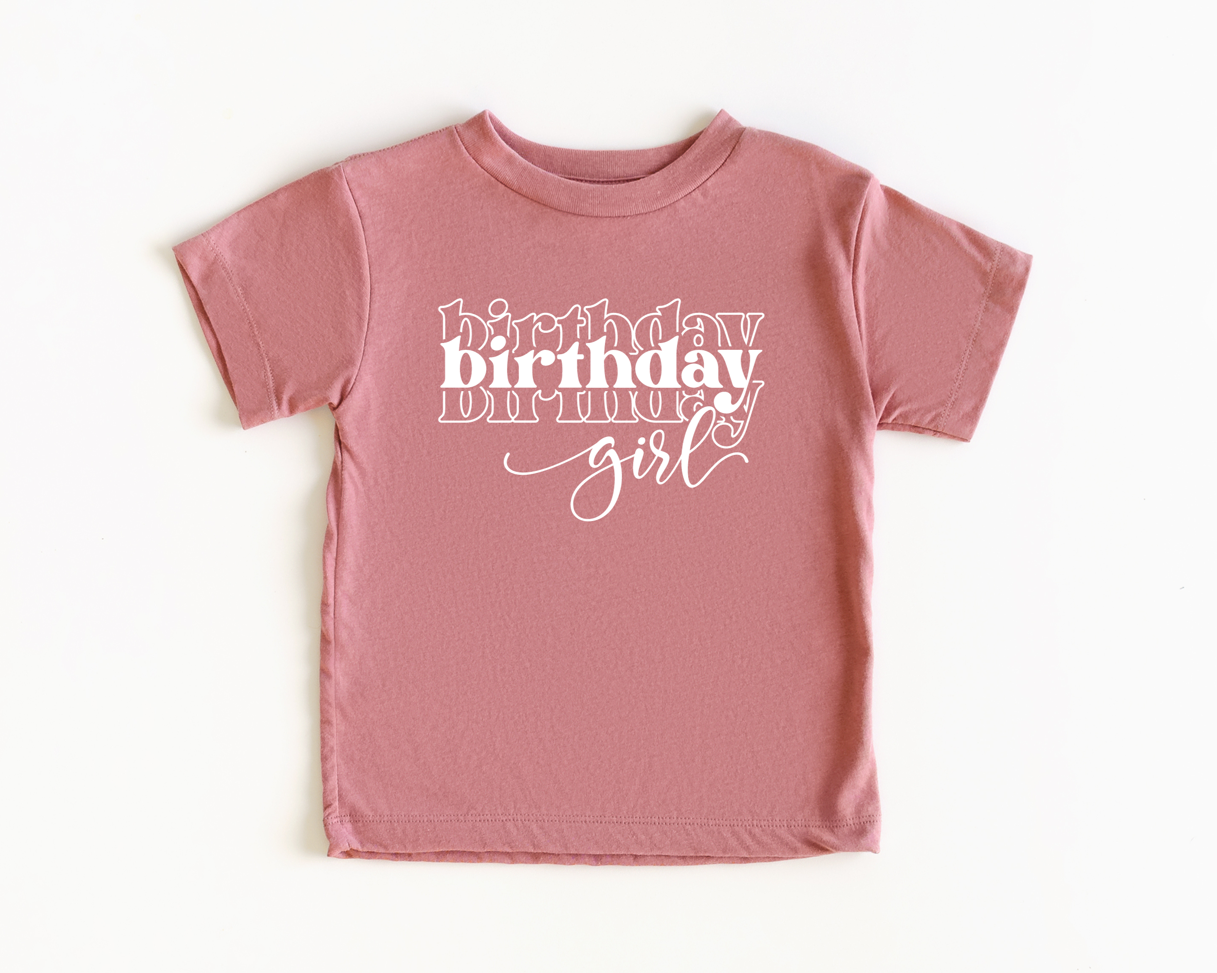 Birthday girl stacked -- kids tshirt