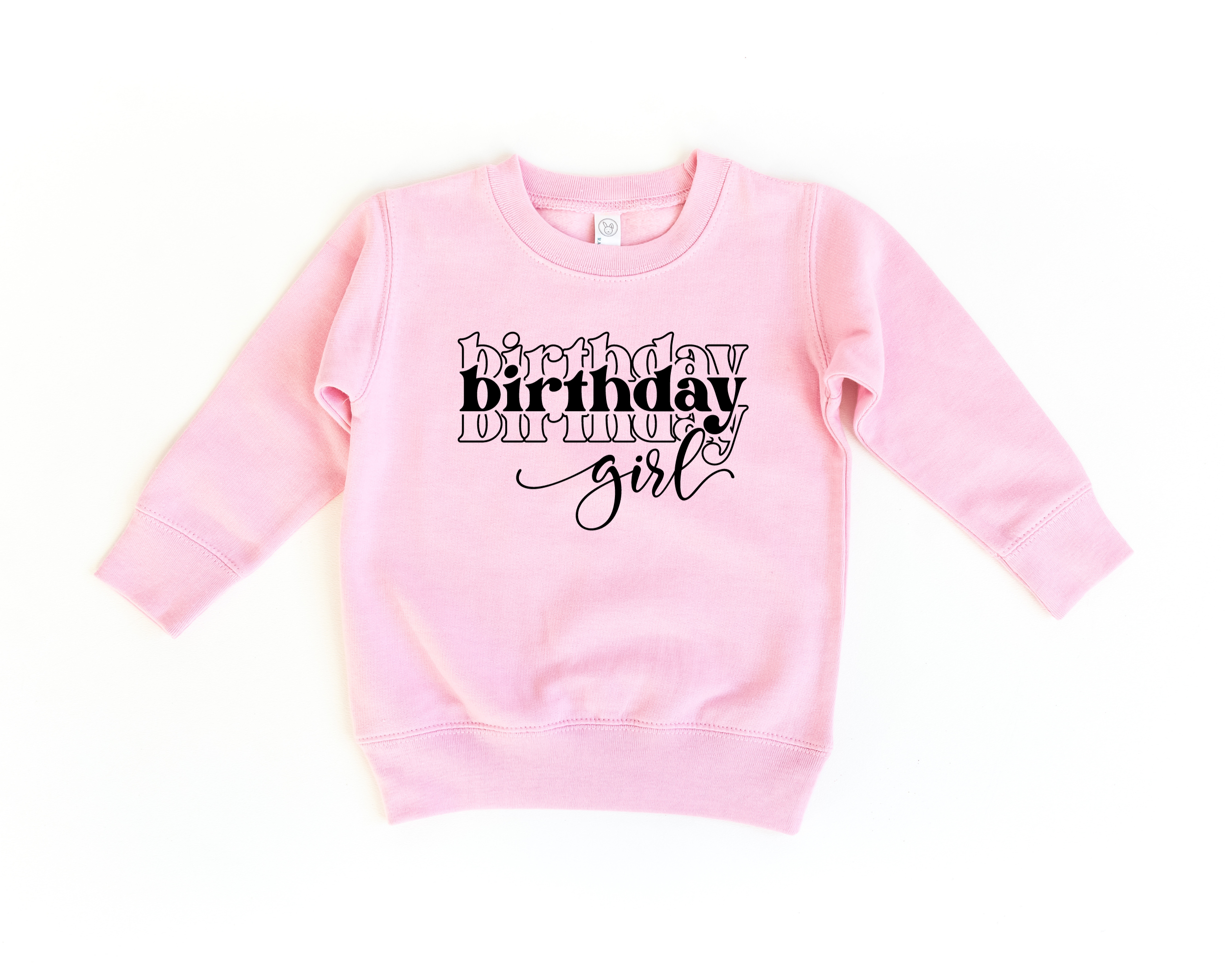 Birthday girl stacked -- kids sweatshirt