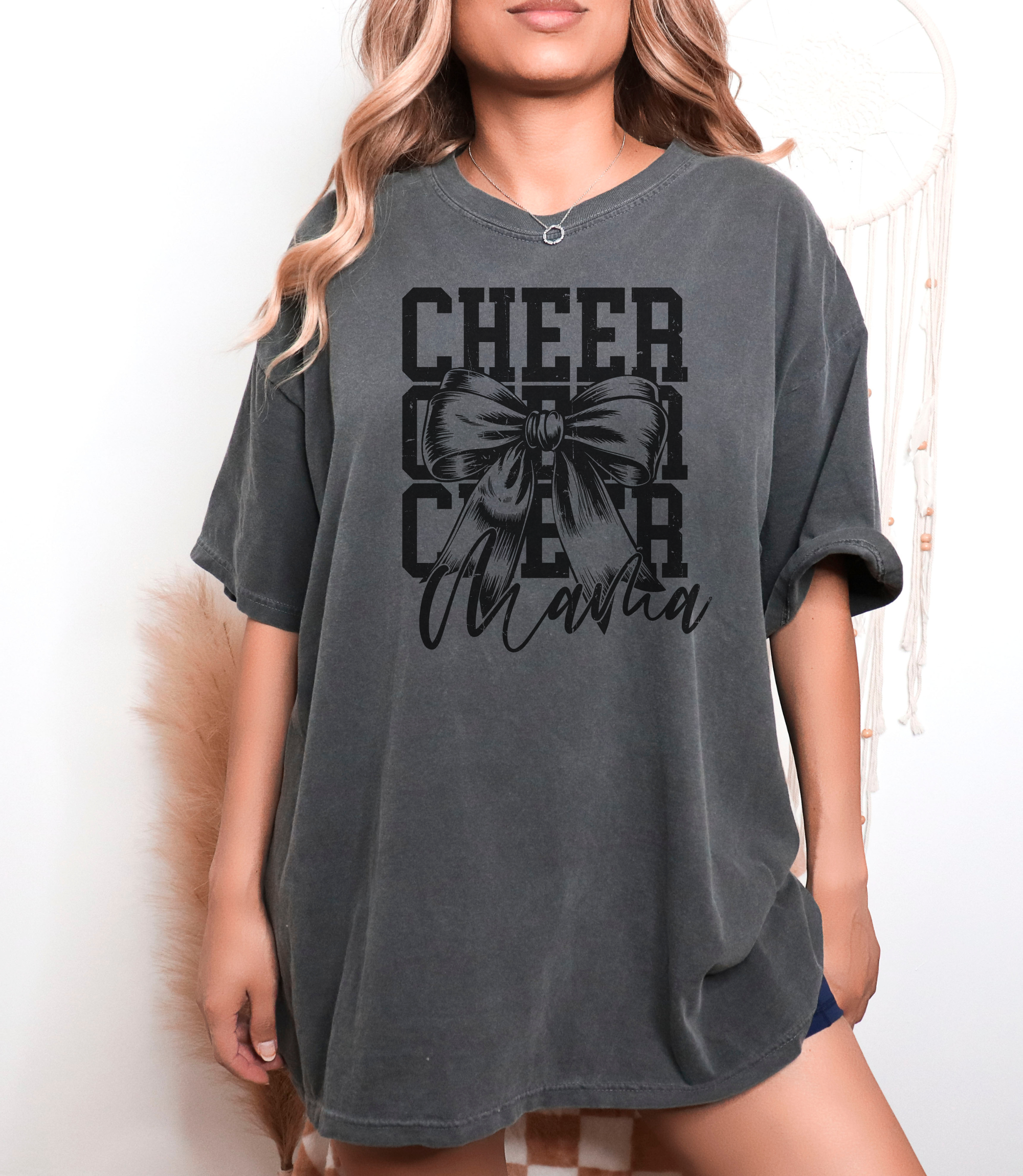 Cheer Mama Coquette Bow T-Shirt | Cheer Mom Shirt