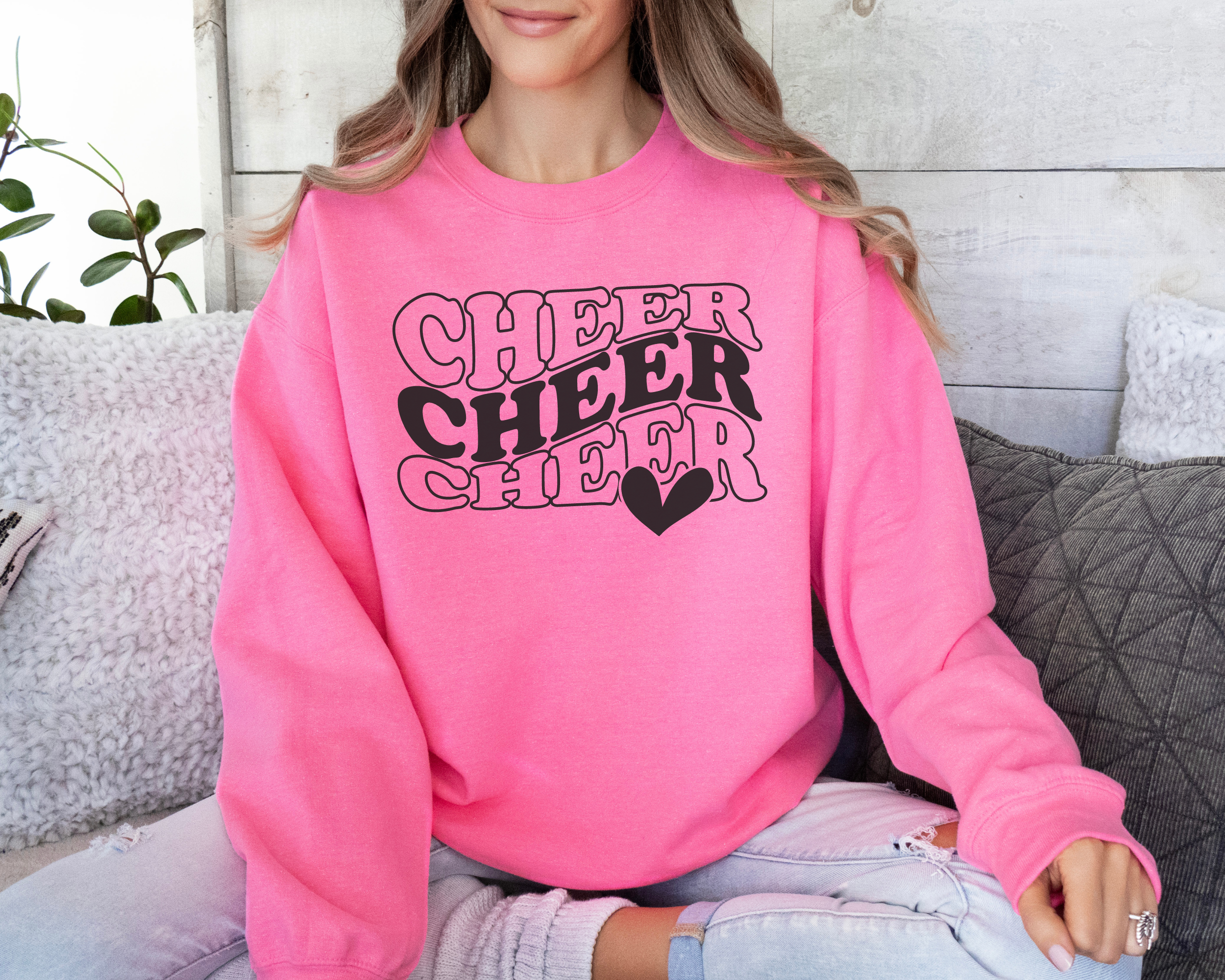 Cheer Stacked Sweatshirt | Cheerleader Sweatshirt