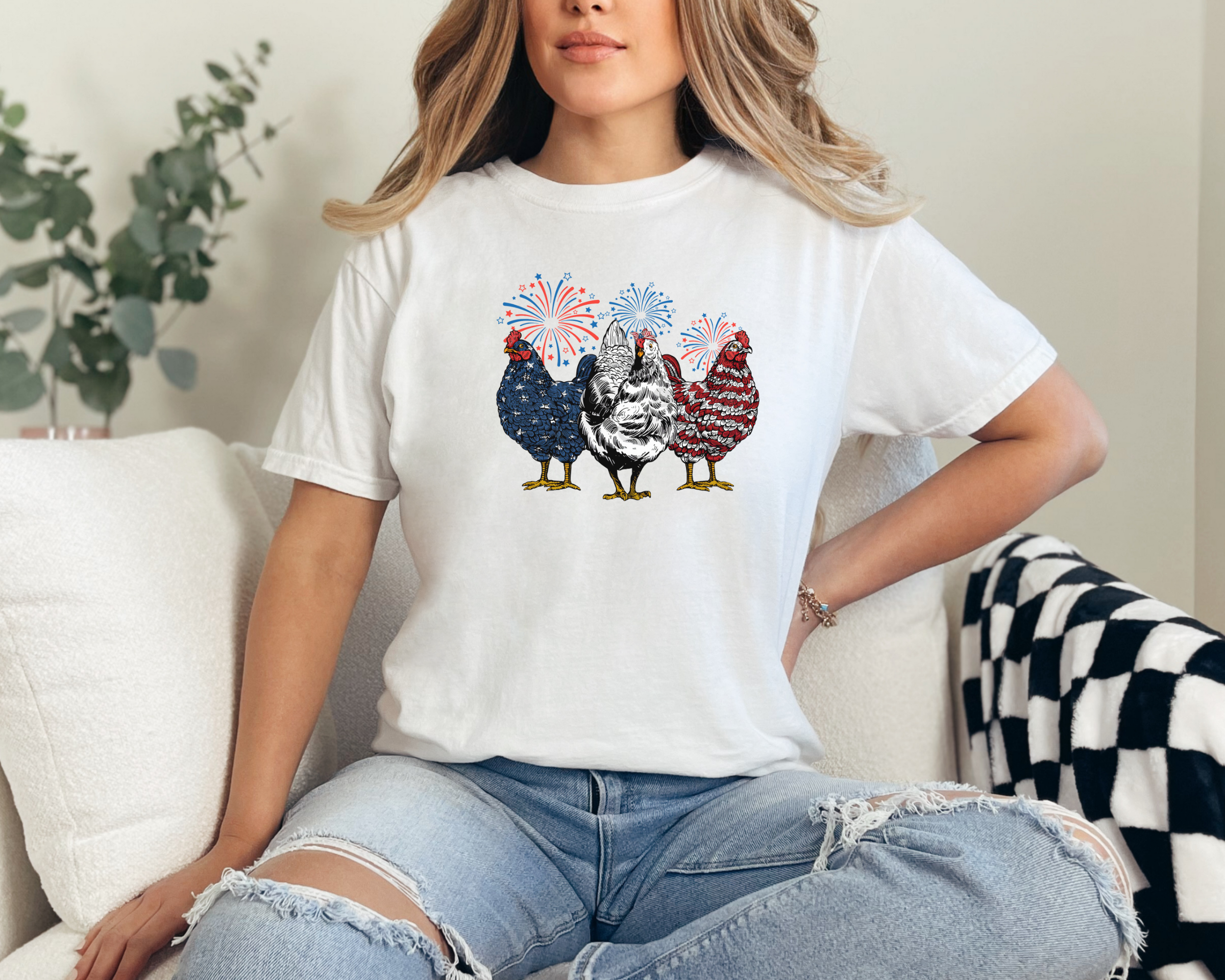 Chicken 4th of july tshirt