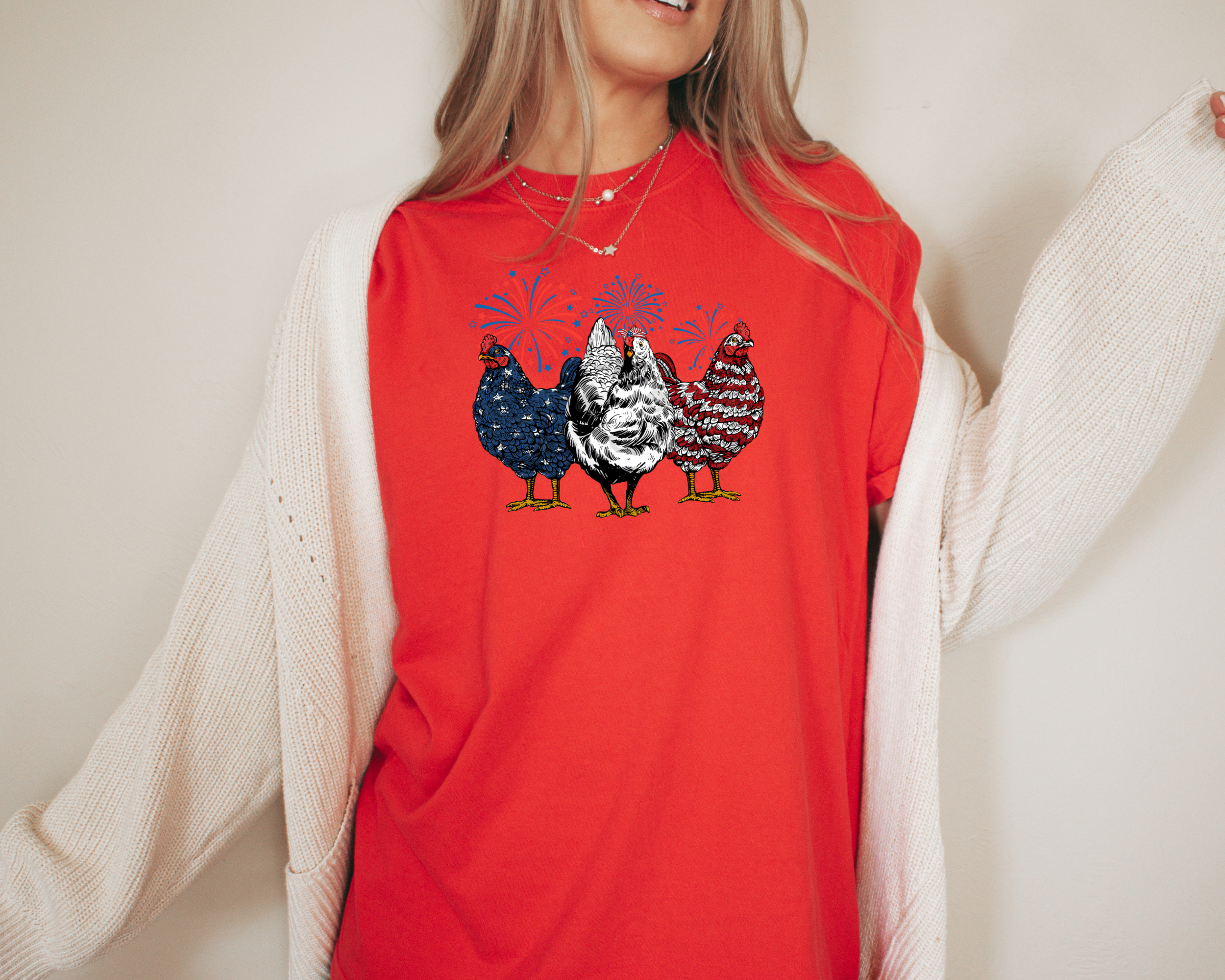 Chicken 4th of july tshirt