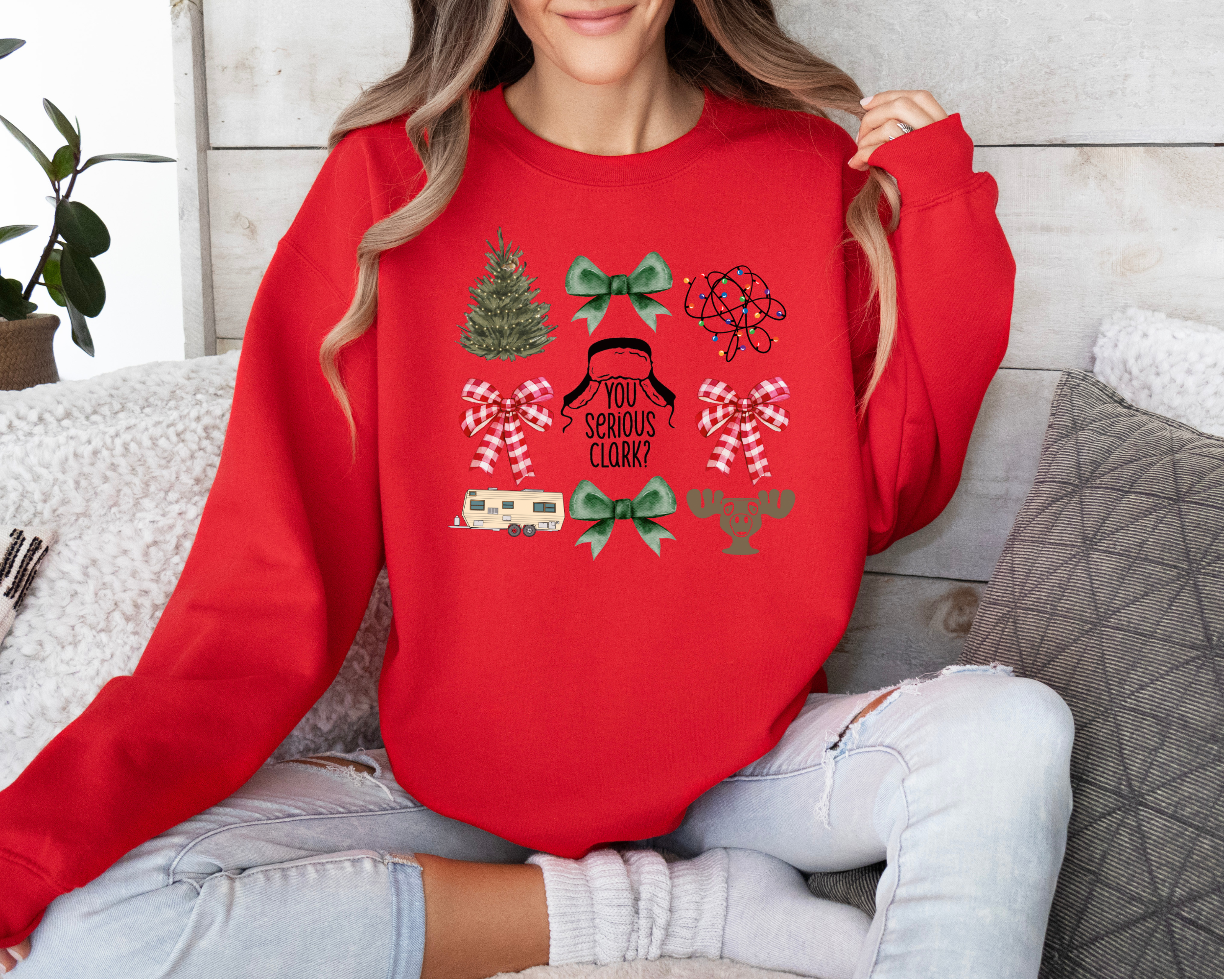 Christmas Vacation Coquette Bow Sweatshirt | Christmas Sweatshirt