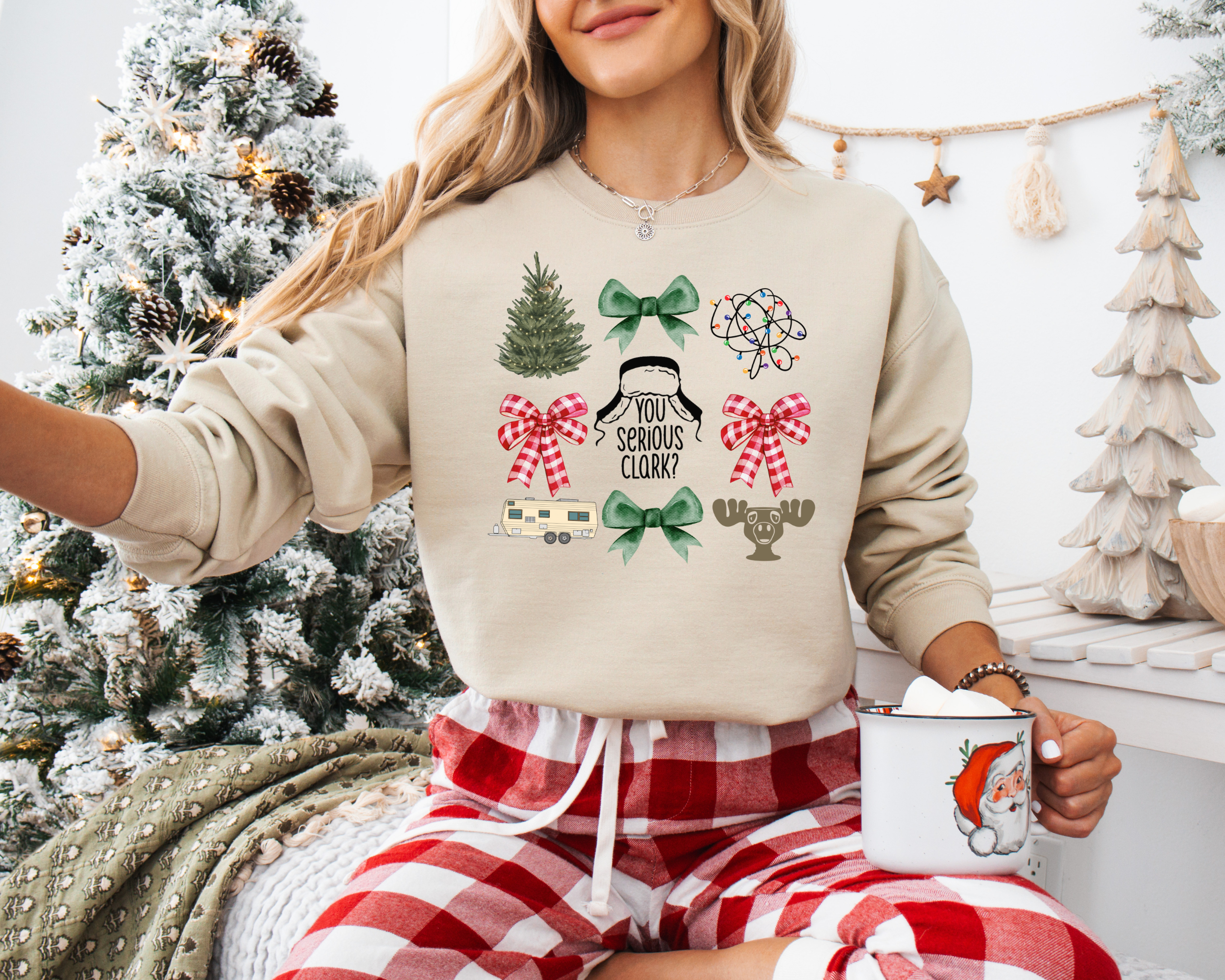 Christmas Vacation Coquette Bow Sweatshirt | Christmas Sweatshirt