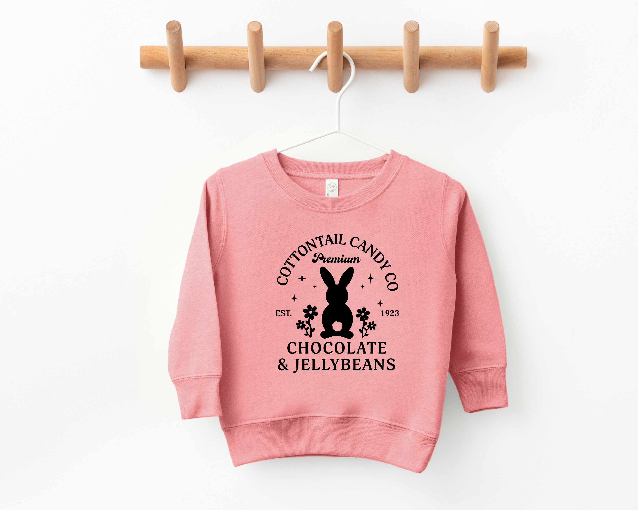 Cottontail candy co cute easter bunny sweatshirt.  Kids easter sweatshirt for girls.