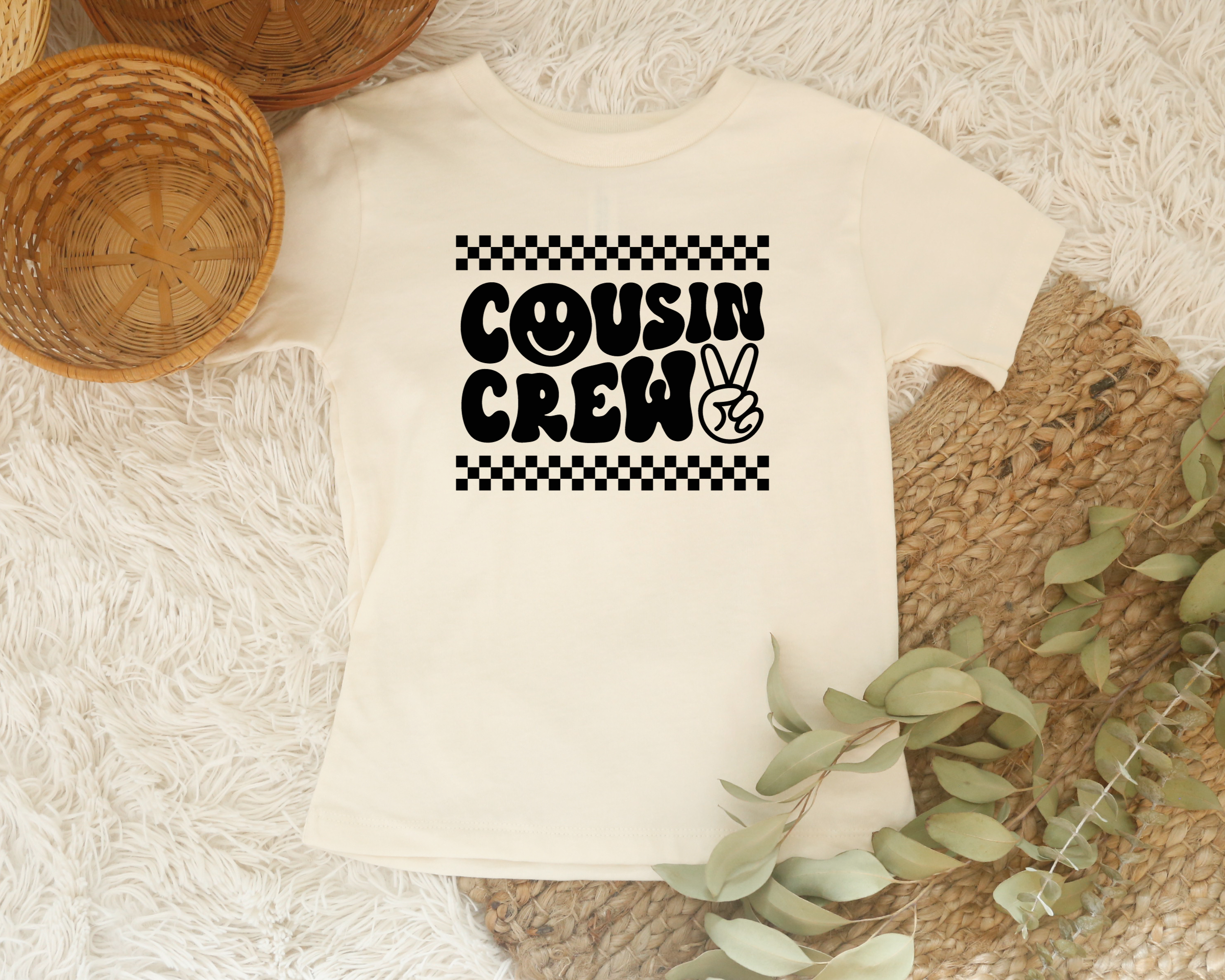 Checkered Cousin Crew T-Shirt