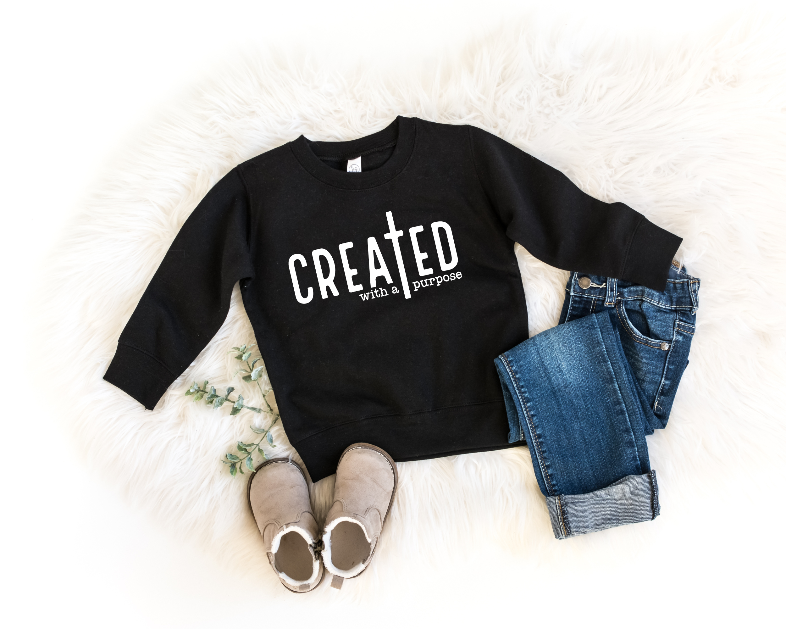 Created With A Purpose Sweatshirt | Kids Christian Shirt