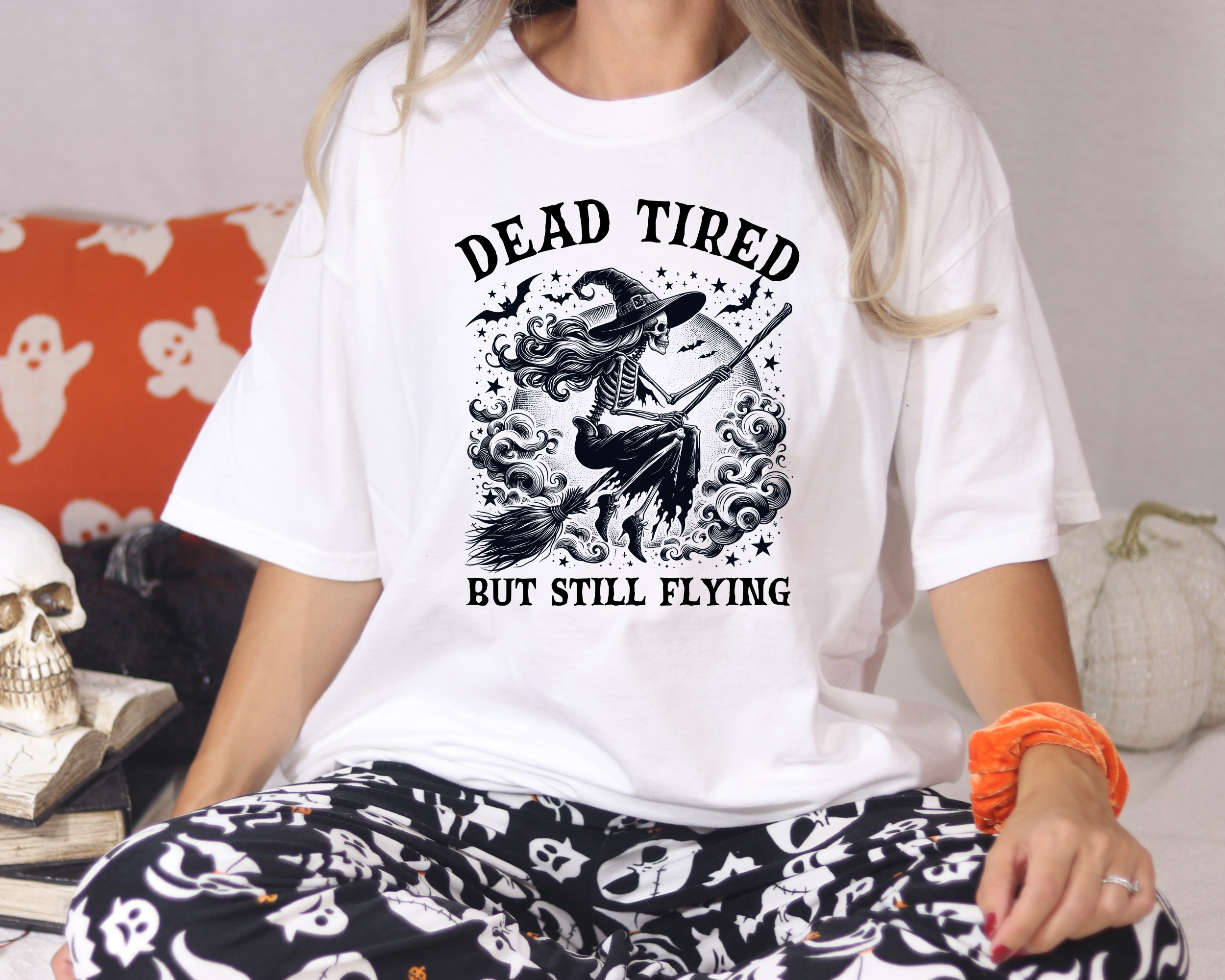 Dead Tired But Still Flying T-Shirt | Women's Halloween Shirt