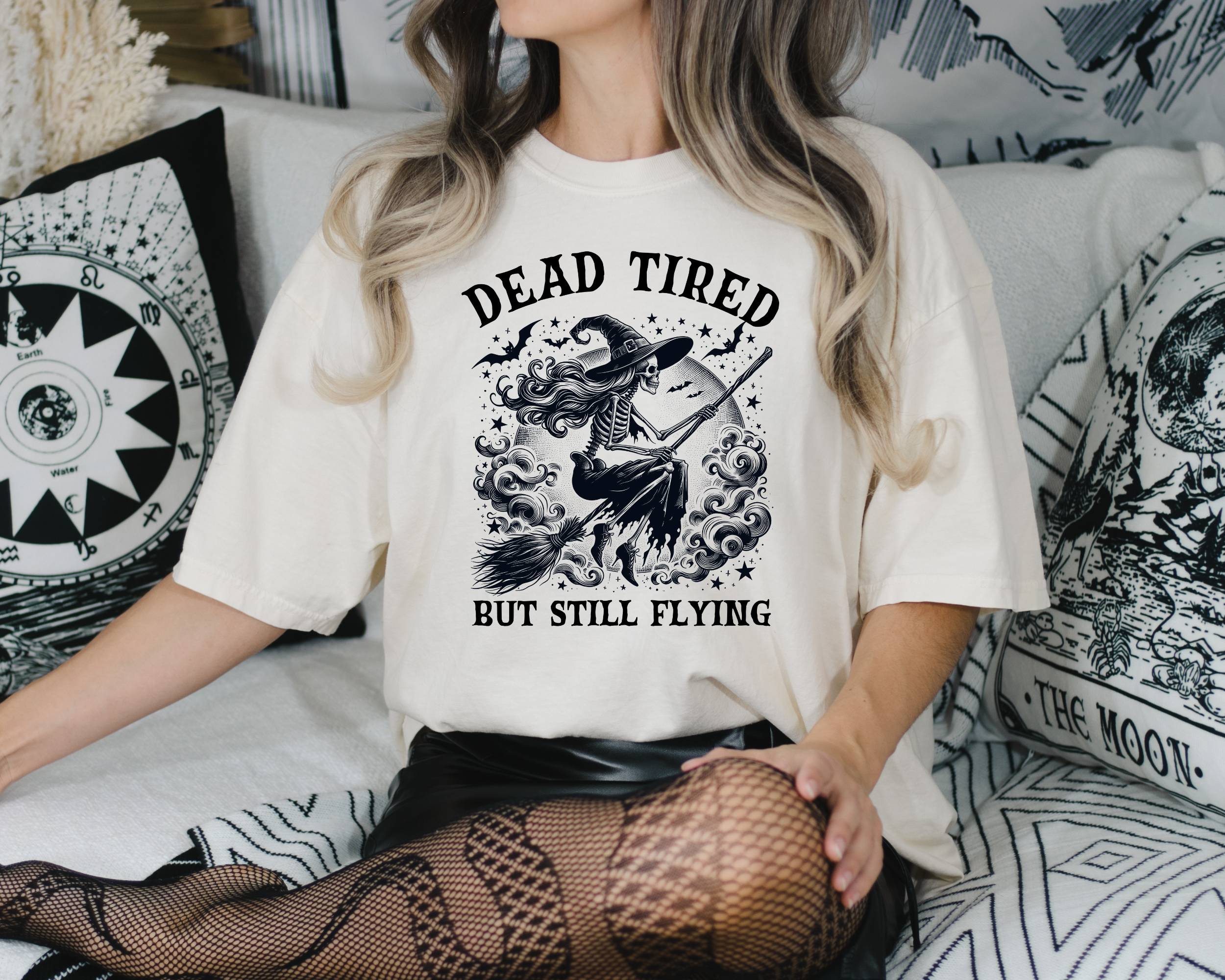 Dead Tired But Still Flying T-Shirt | Women's Halloween Shirt