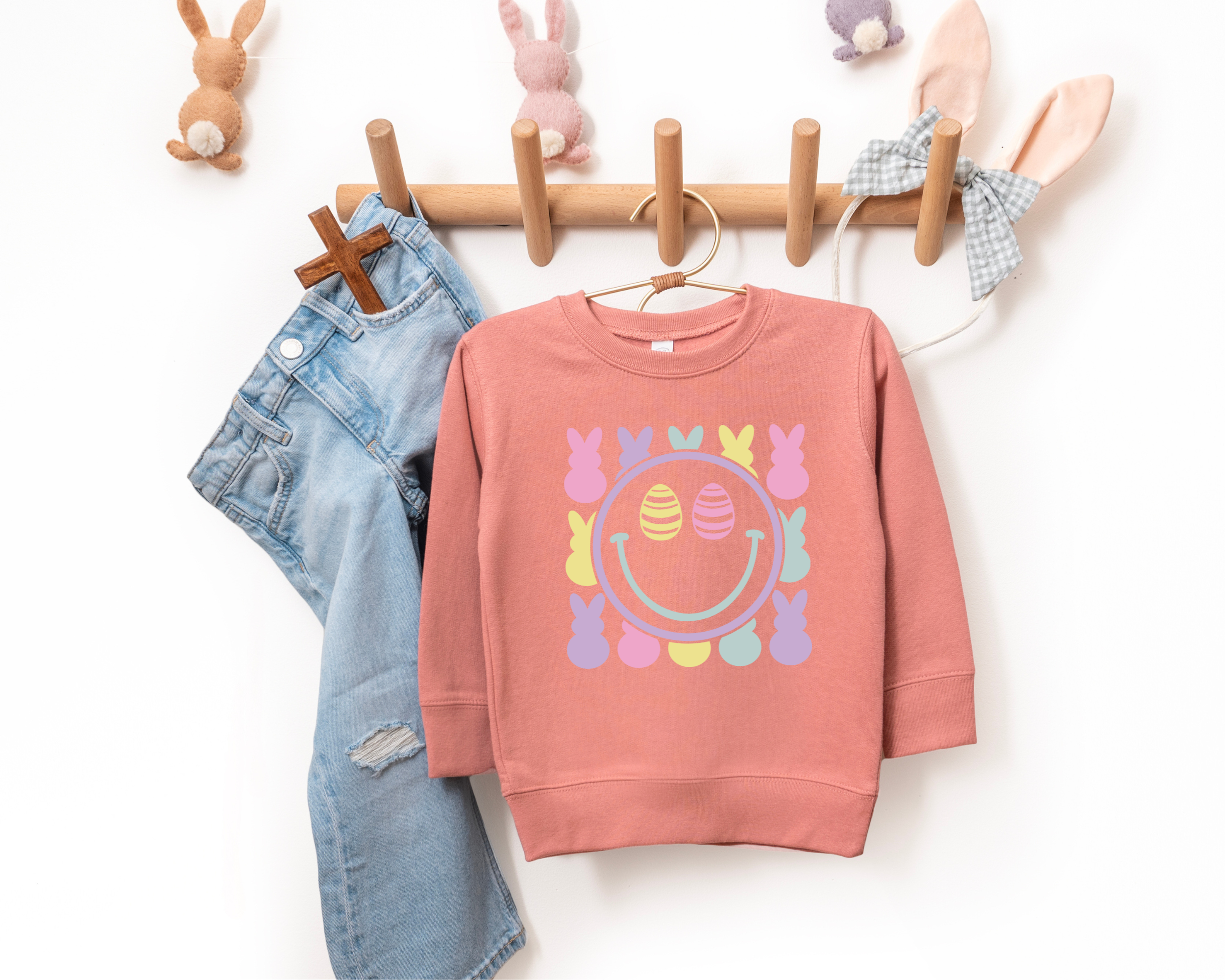Retro smiley - Kids Easter sweatshirt