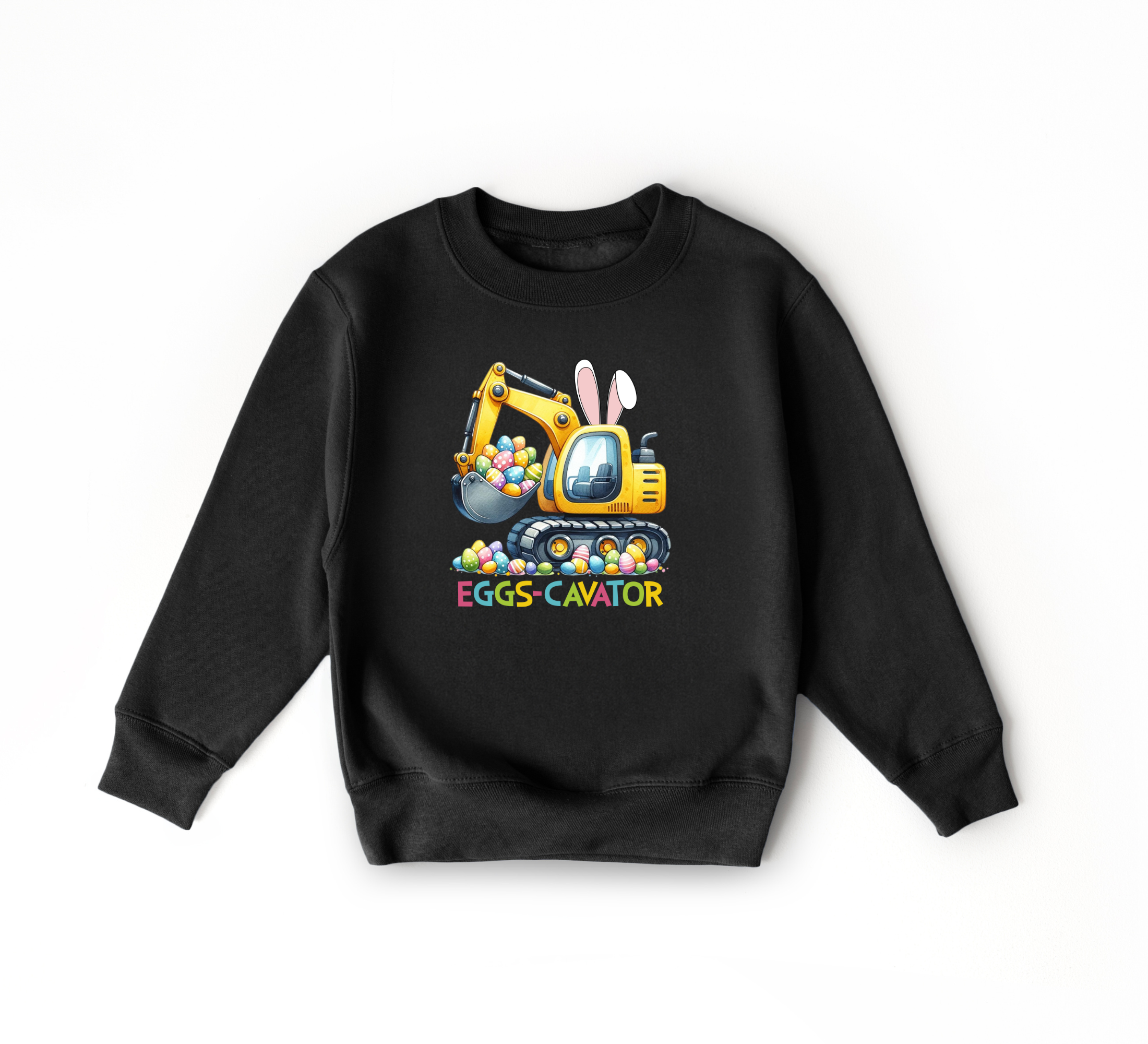 Eggs-cavator boys easter sweatshirt