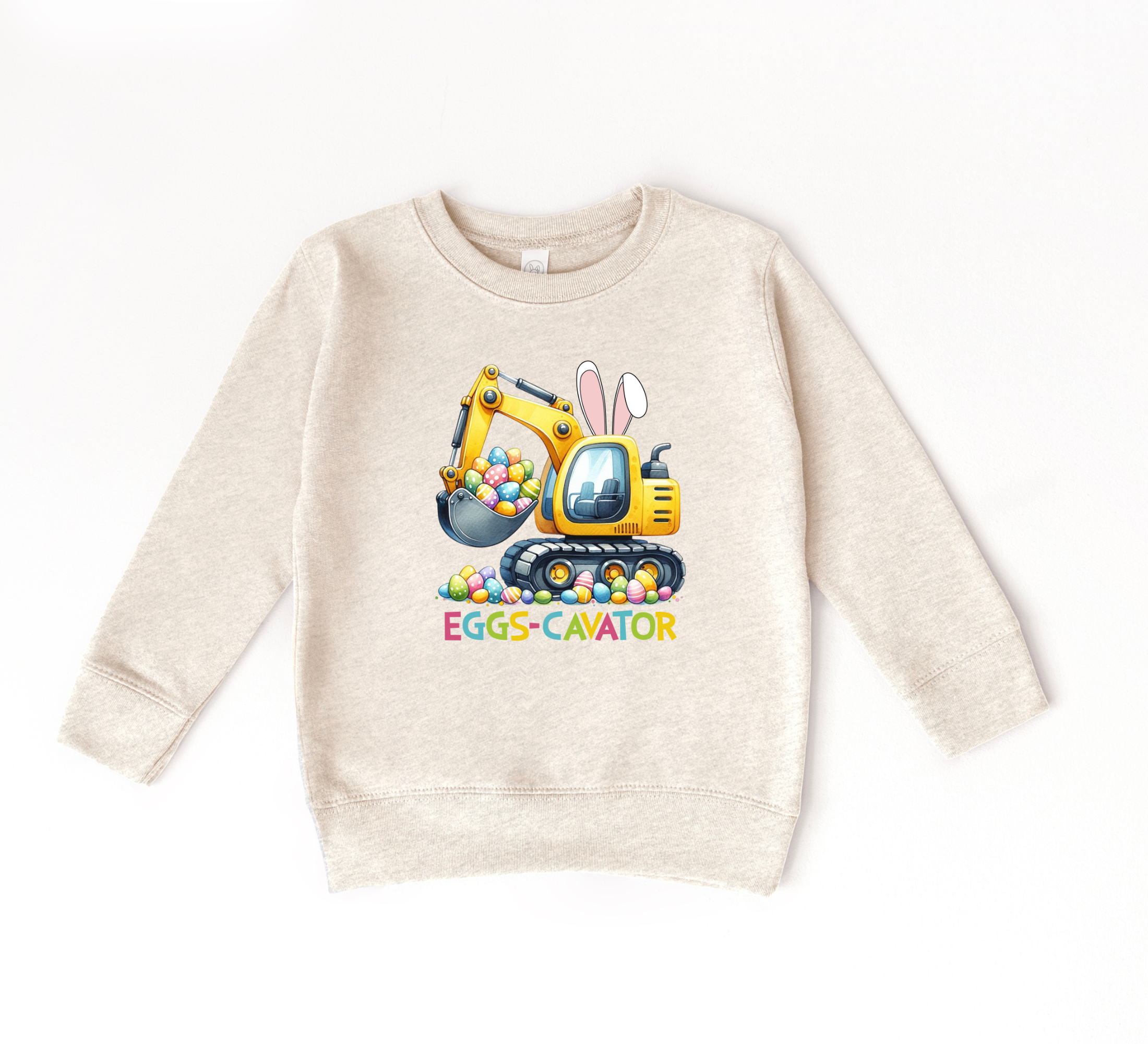 Eggs-cavator boys easter sweatshirt