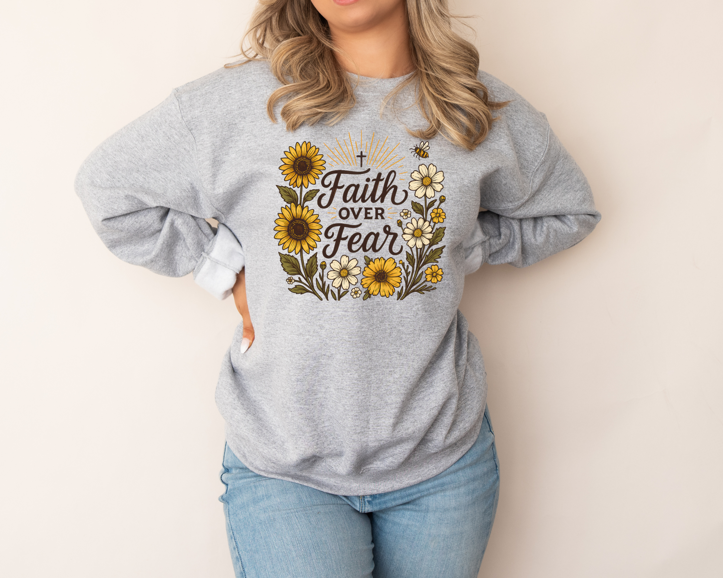 Faith Over Fear Sweatshirt | Fall Christian Sweatshirt