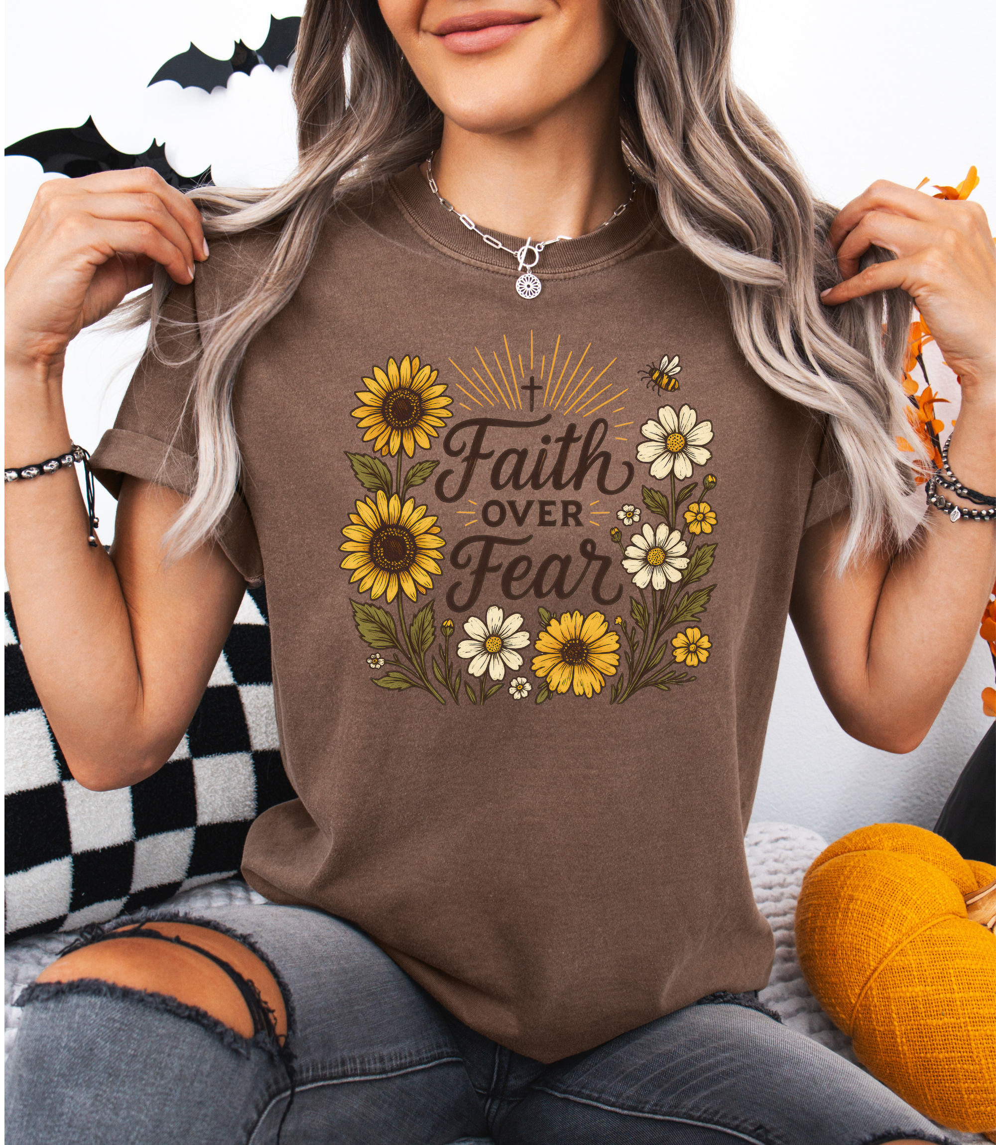 Faith Over Fear T-Shirt | Fall Christian Shirt
