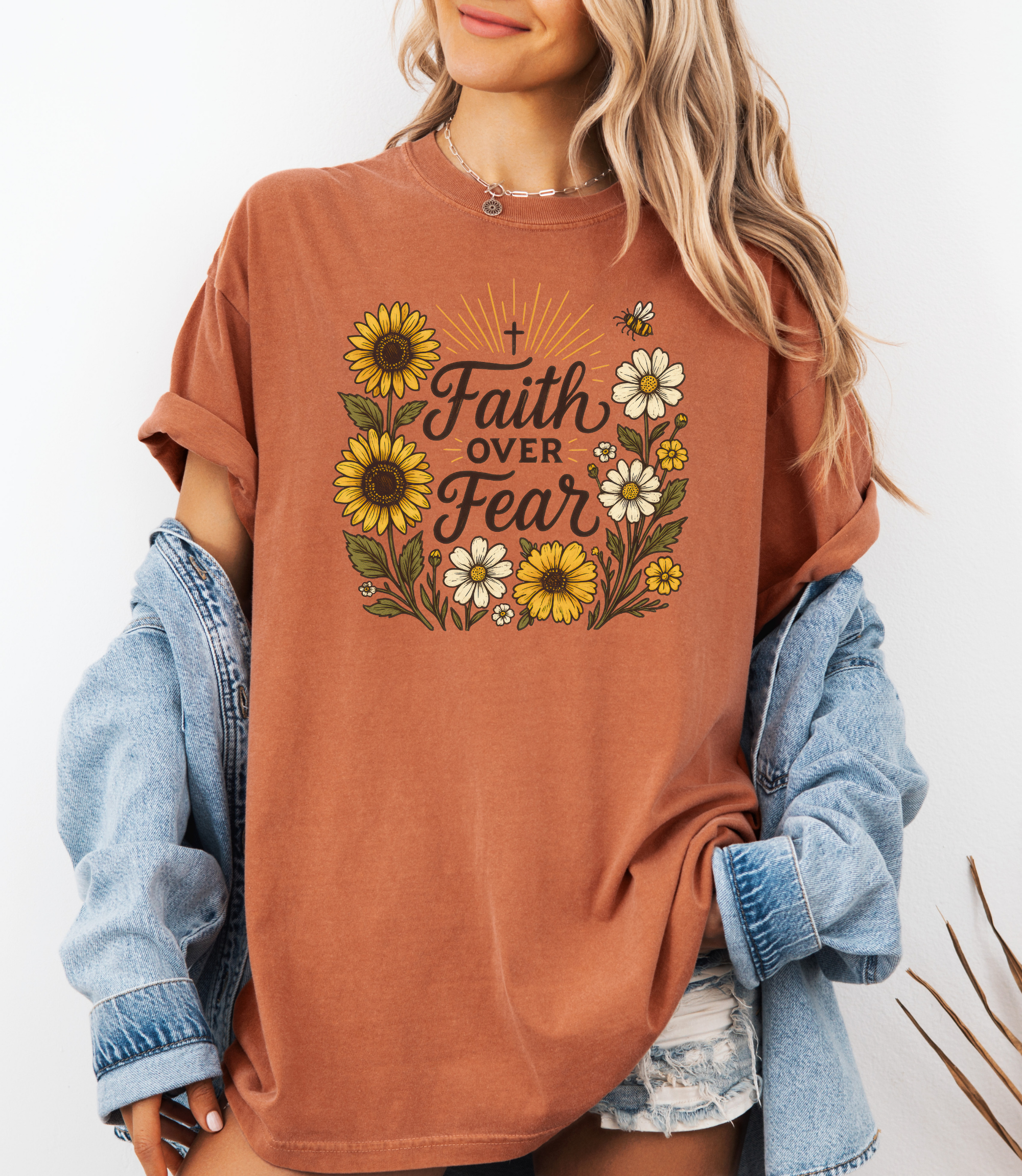 Faith Over Fear T-Shirt | Fall Christian Shirt