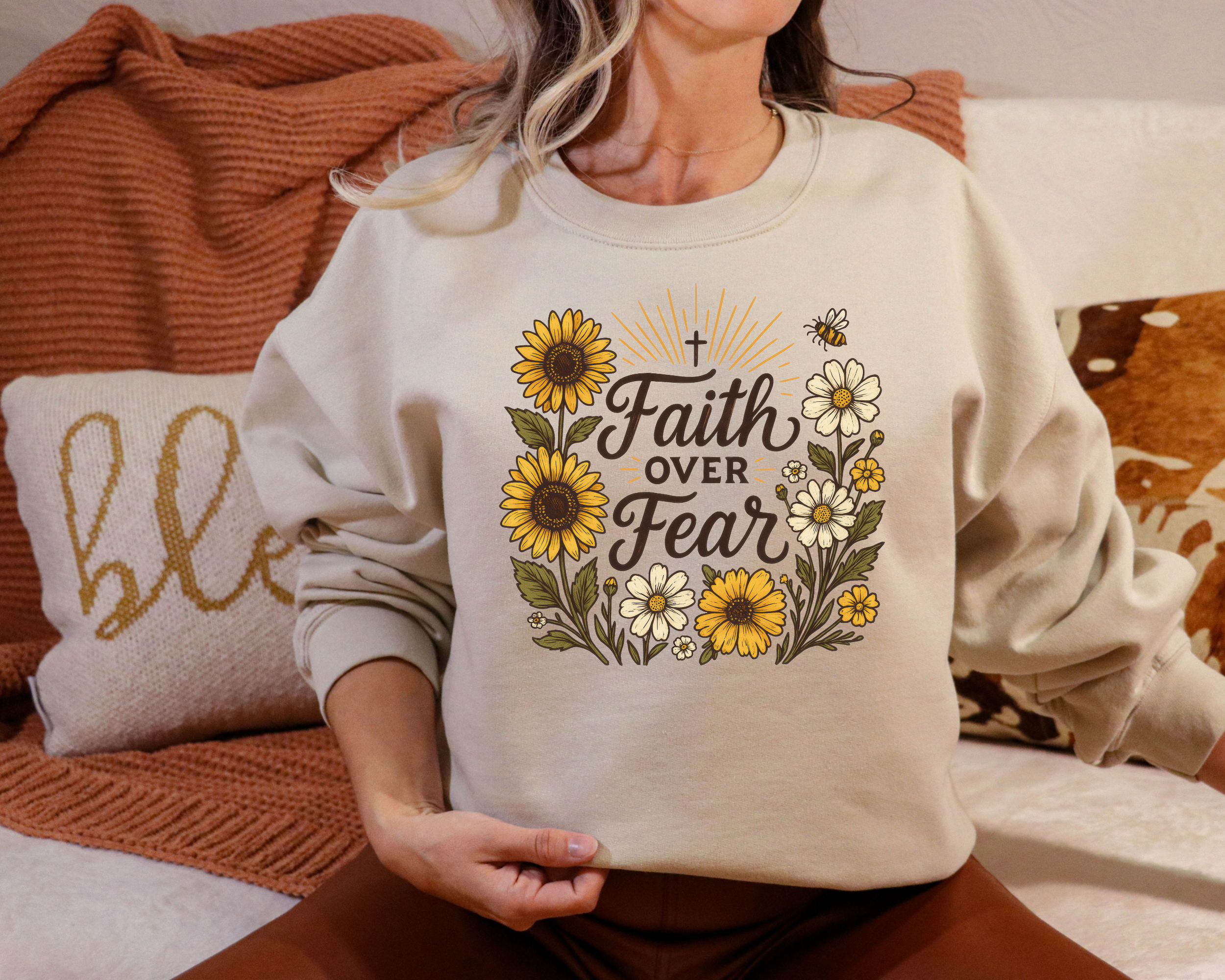 Faith Over Fear Sweatshirt | Fall Christian Sweatshirt