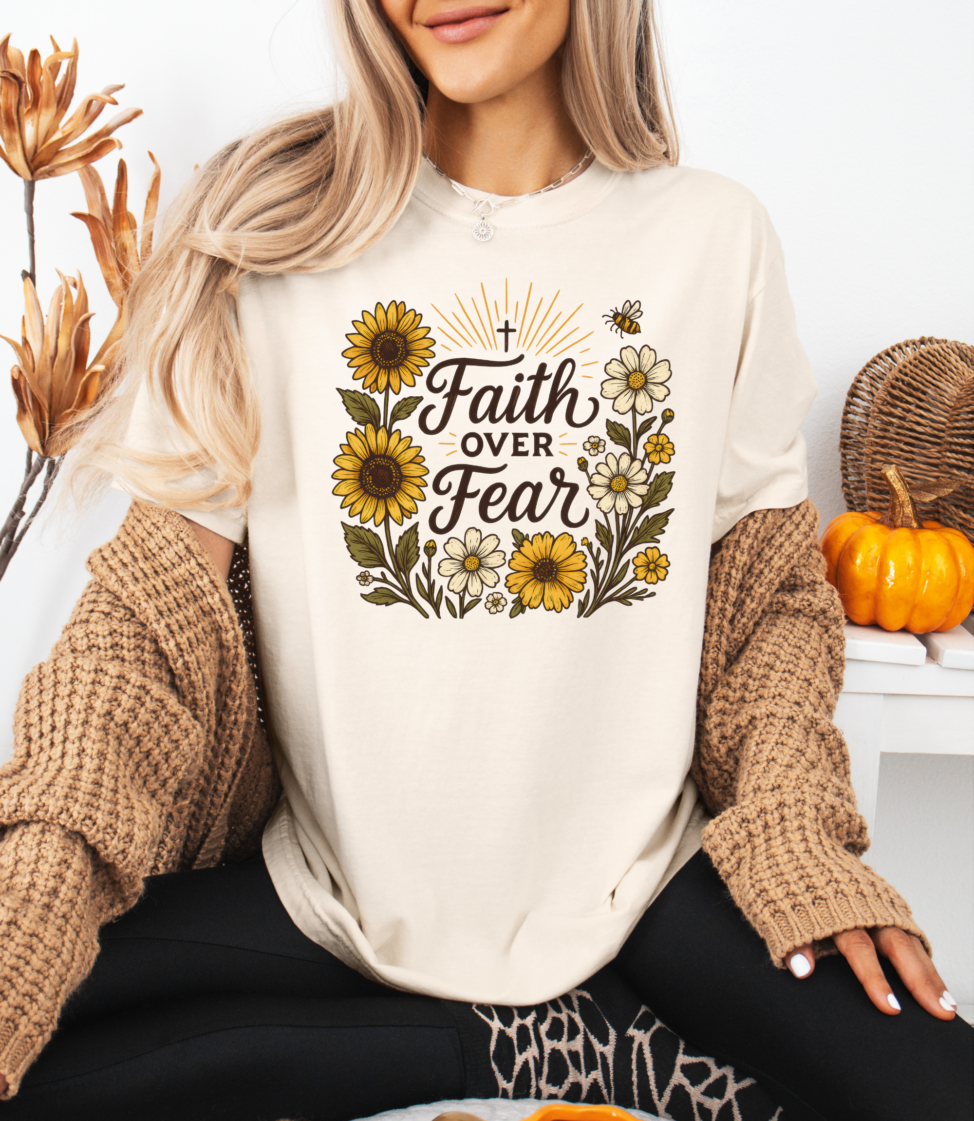 Faith Over Fear T-Shirt | Fall Christian Shirt
