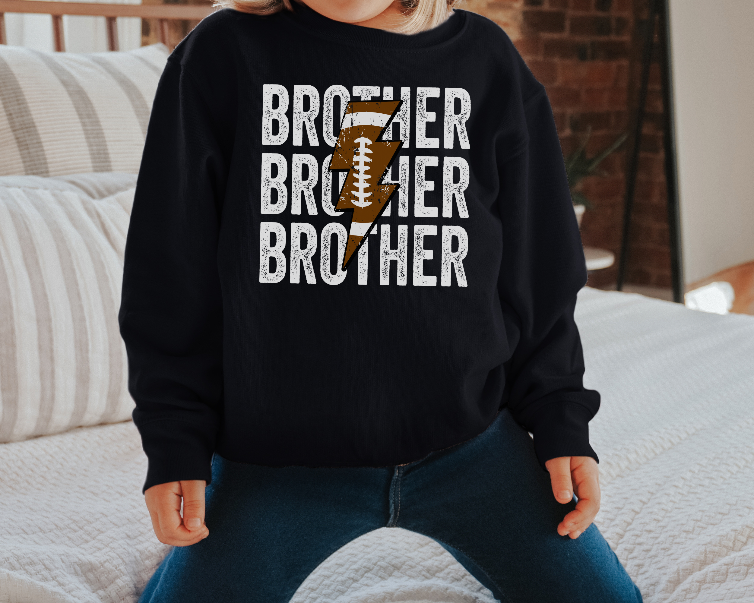 Football Brother Stacked Sweatshirt | Youth