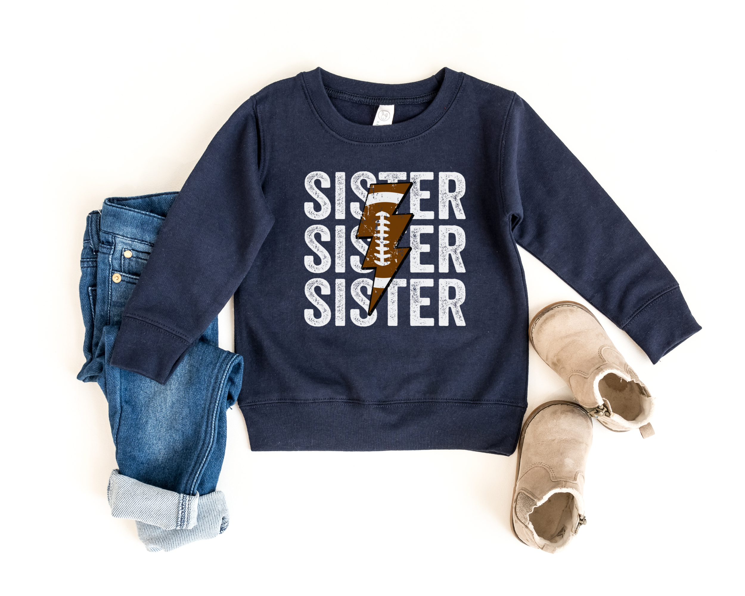 Football Sister Stacked Sweatshirt | Kids Football Shirt