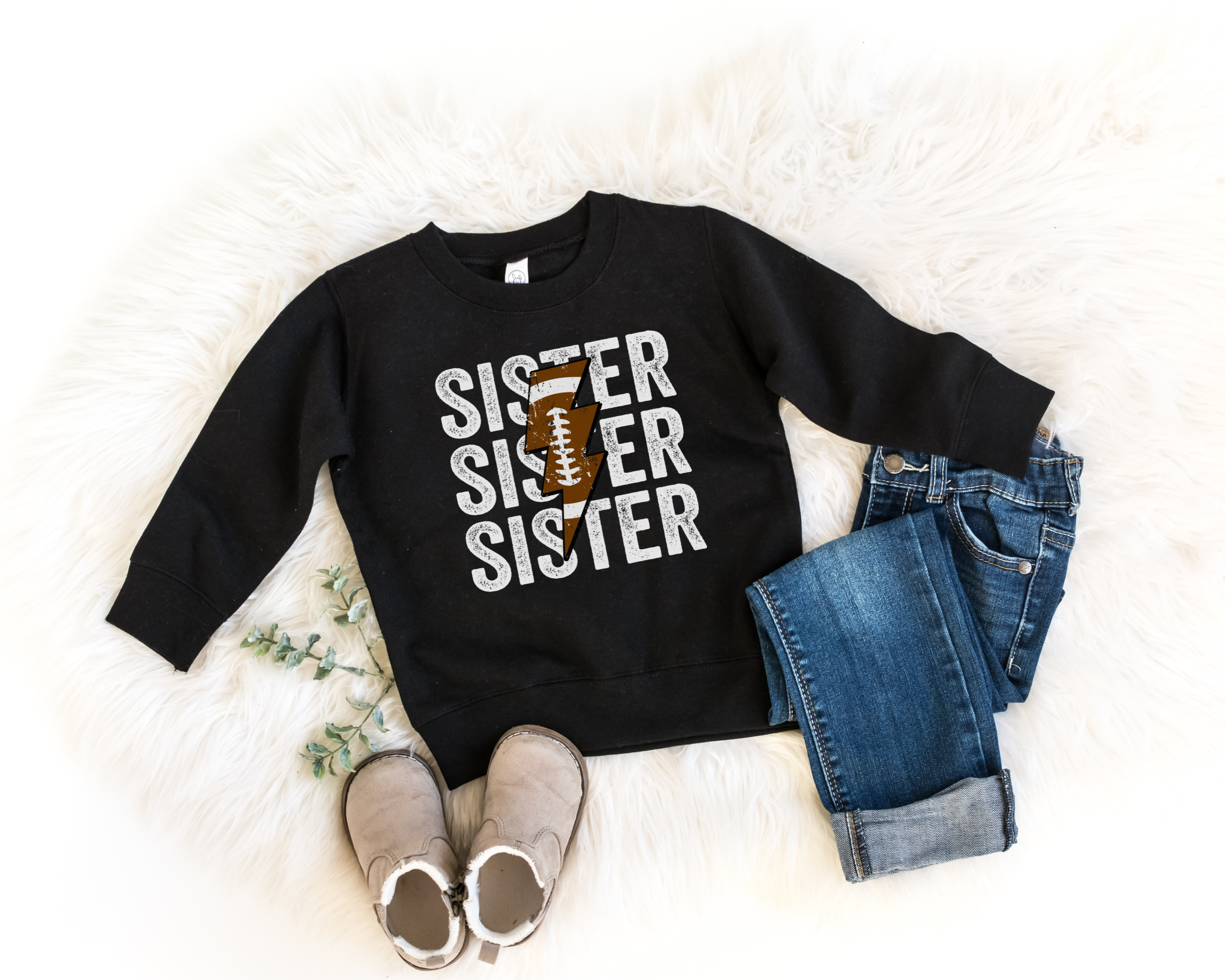 Football Sister Stacked Sweatshirt | Kids Football Shirt