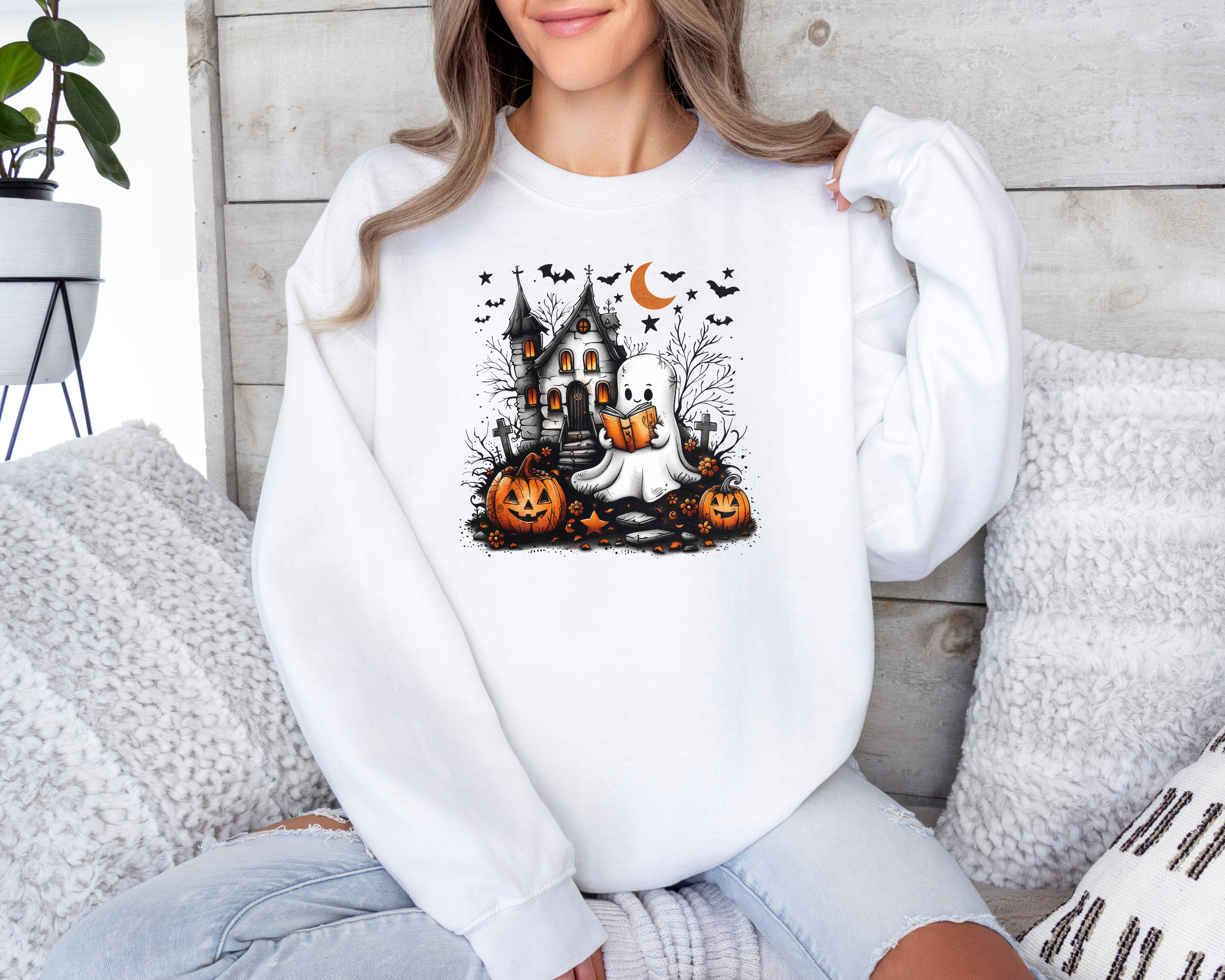 Ghost Book Sweatshirt | Halloween Bookish Sweatshirt