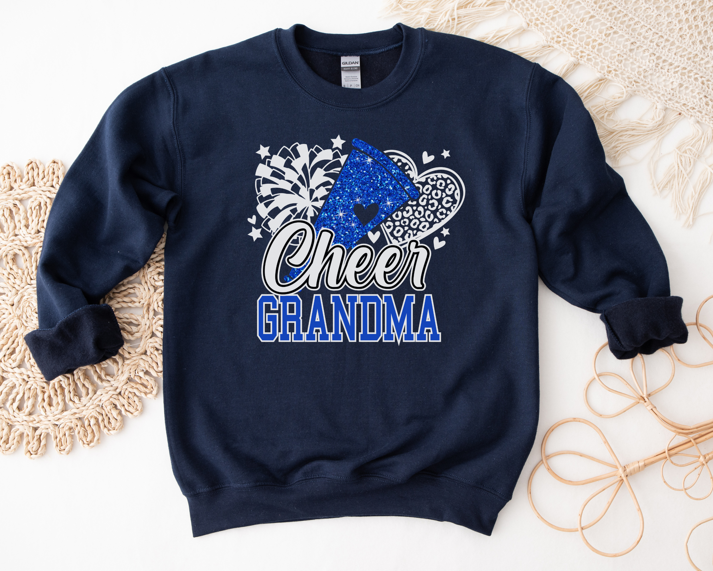 Glitter Cheer Grandma Sweatshirt | Cheerleader Grandma Sweatshirt