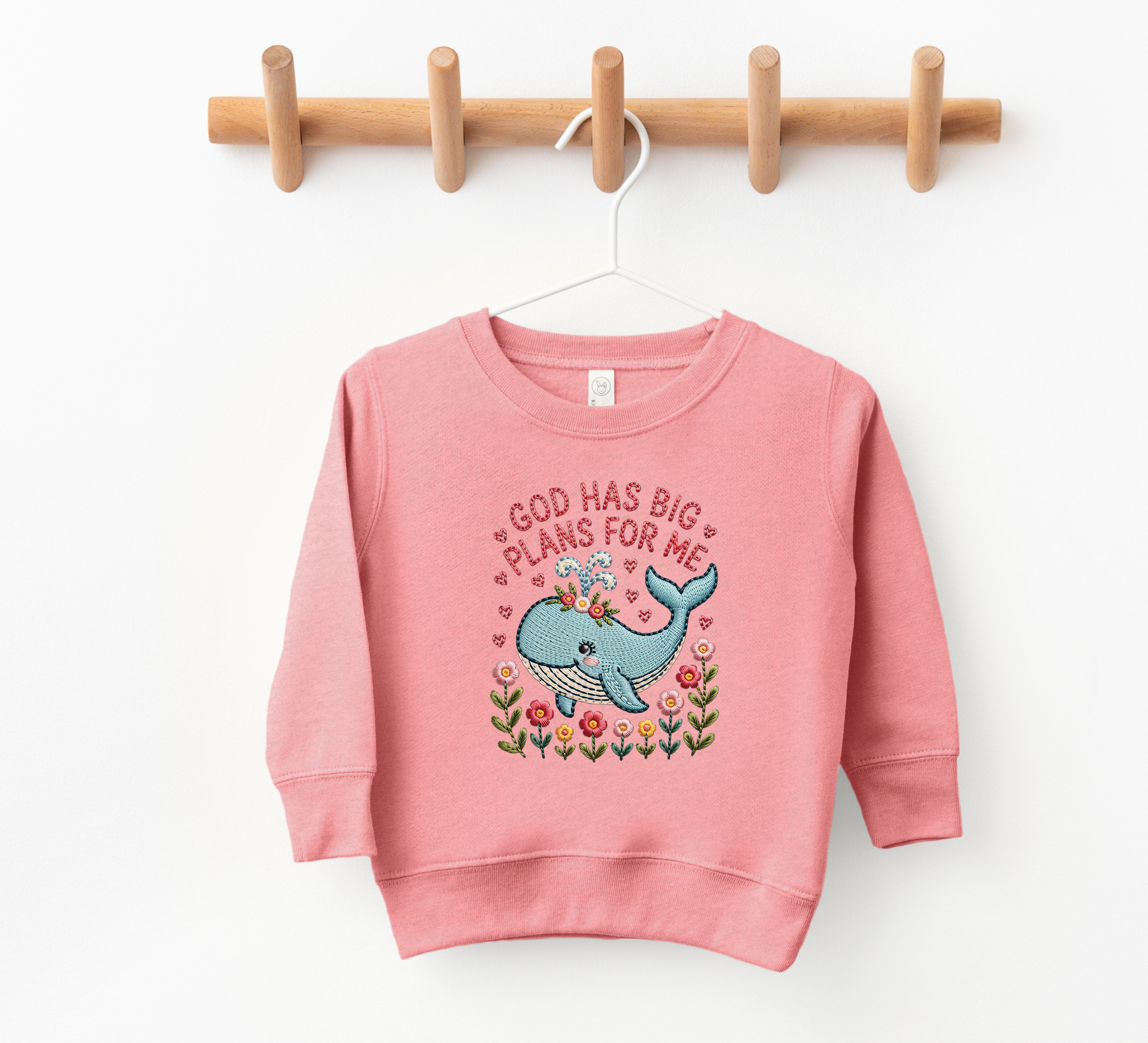 God Has Big Plans For Me Faux Embroidery Sweatshirt | Kids Christian Sweatshirt