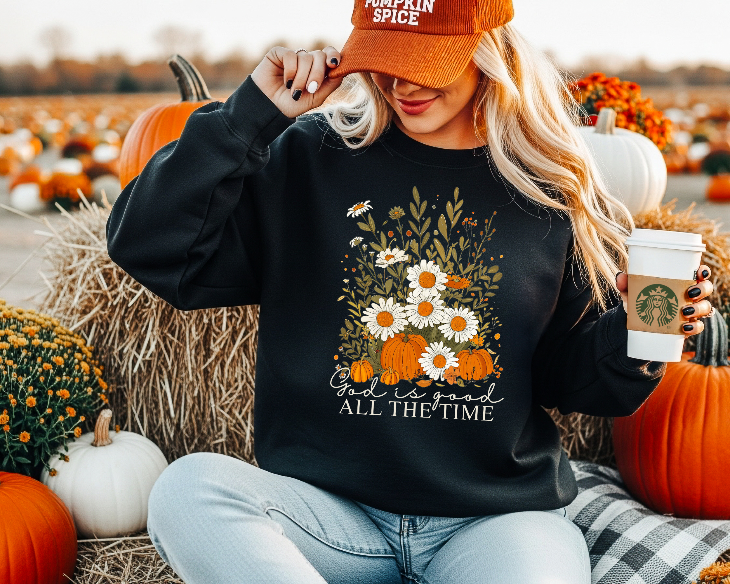 God Is Good All The Time Fall Sweatshirt | Fall Christian Sweatshirt