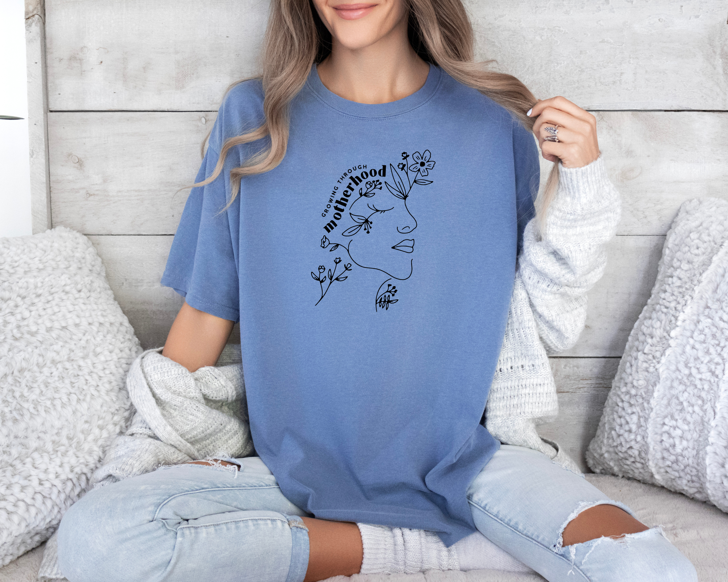 Growing through motherhood tshirt for moms