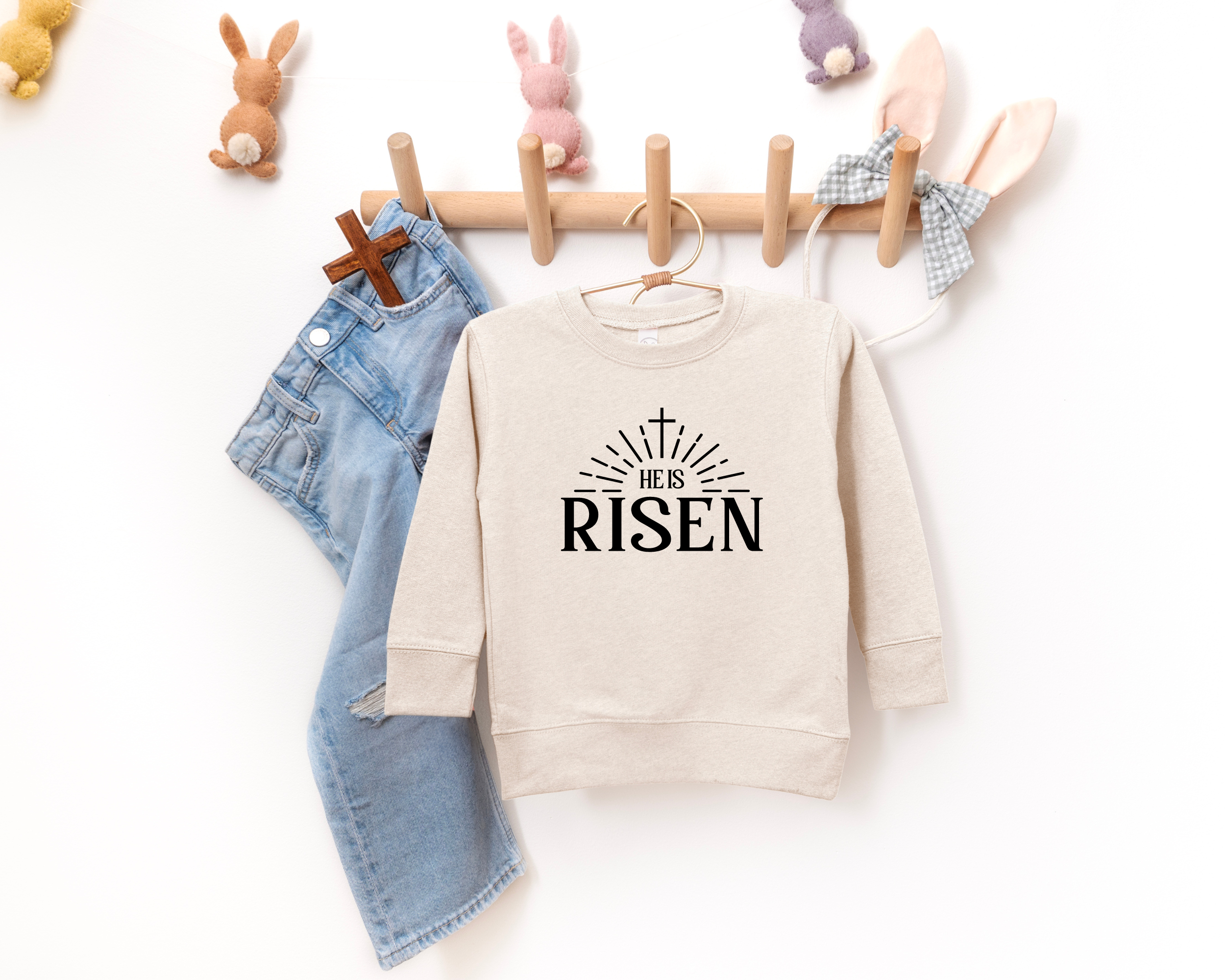 He is risen kids easter sweatshirt