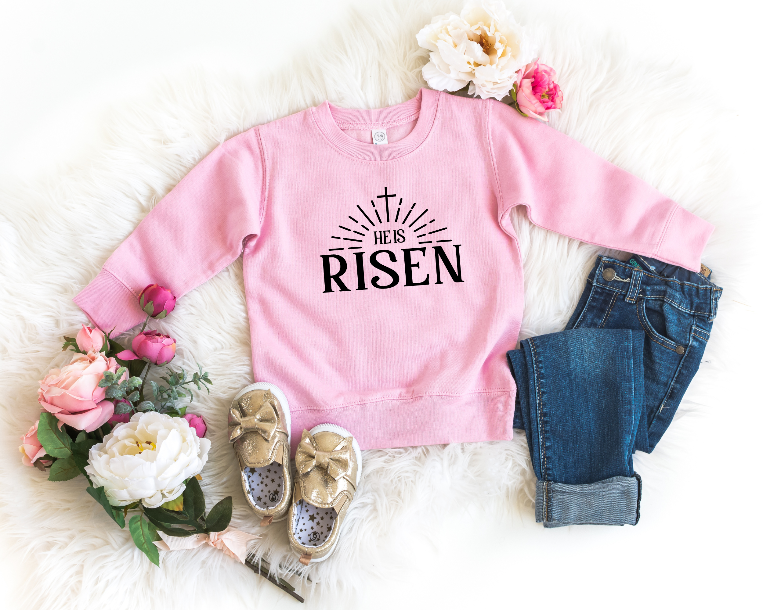 He is risen kids easter sweatshirt