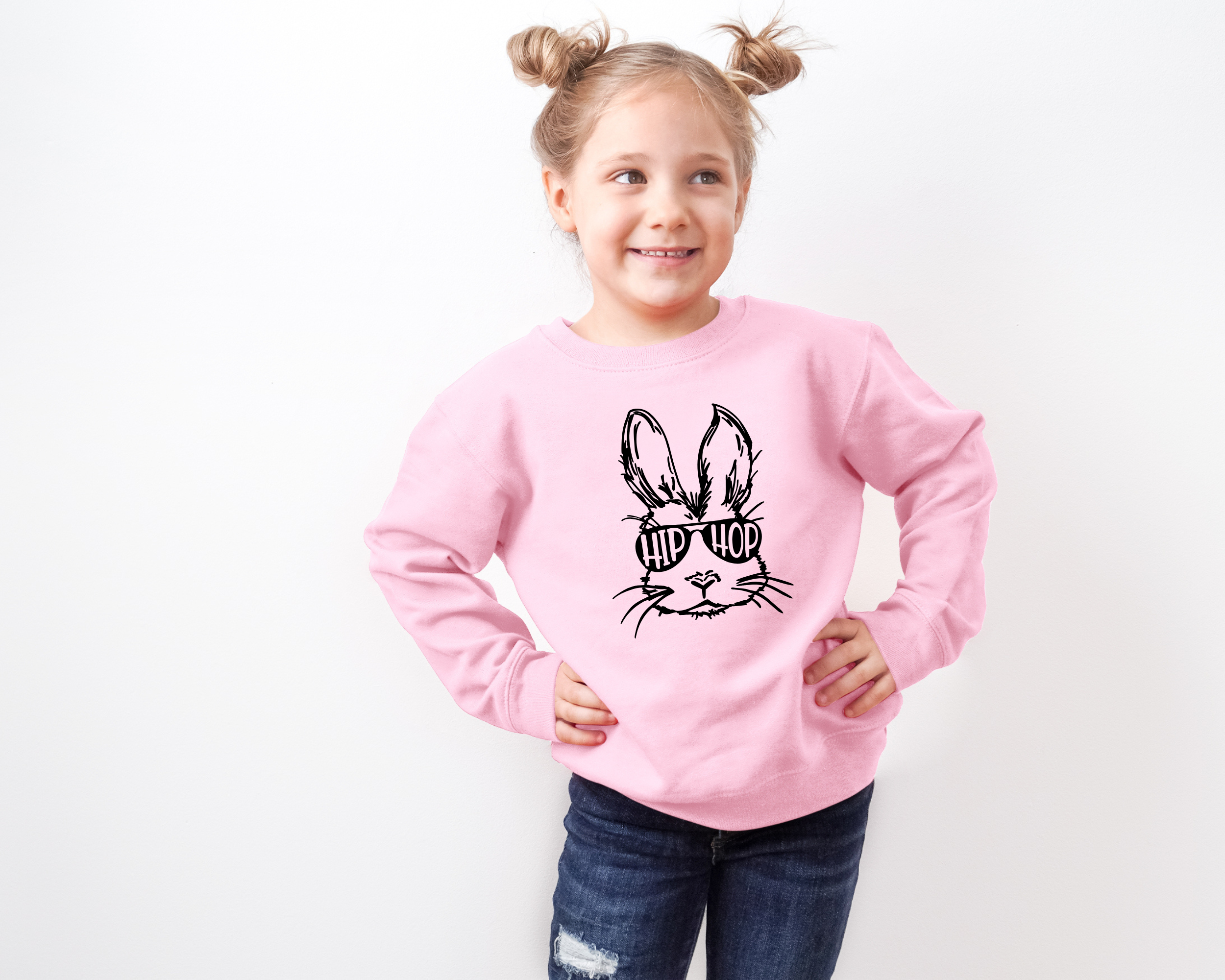 Hip hop bunny -- kids sweatshirt
