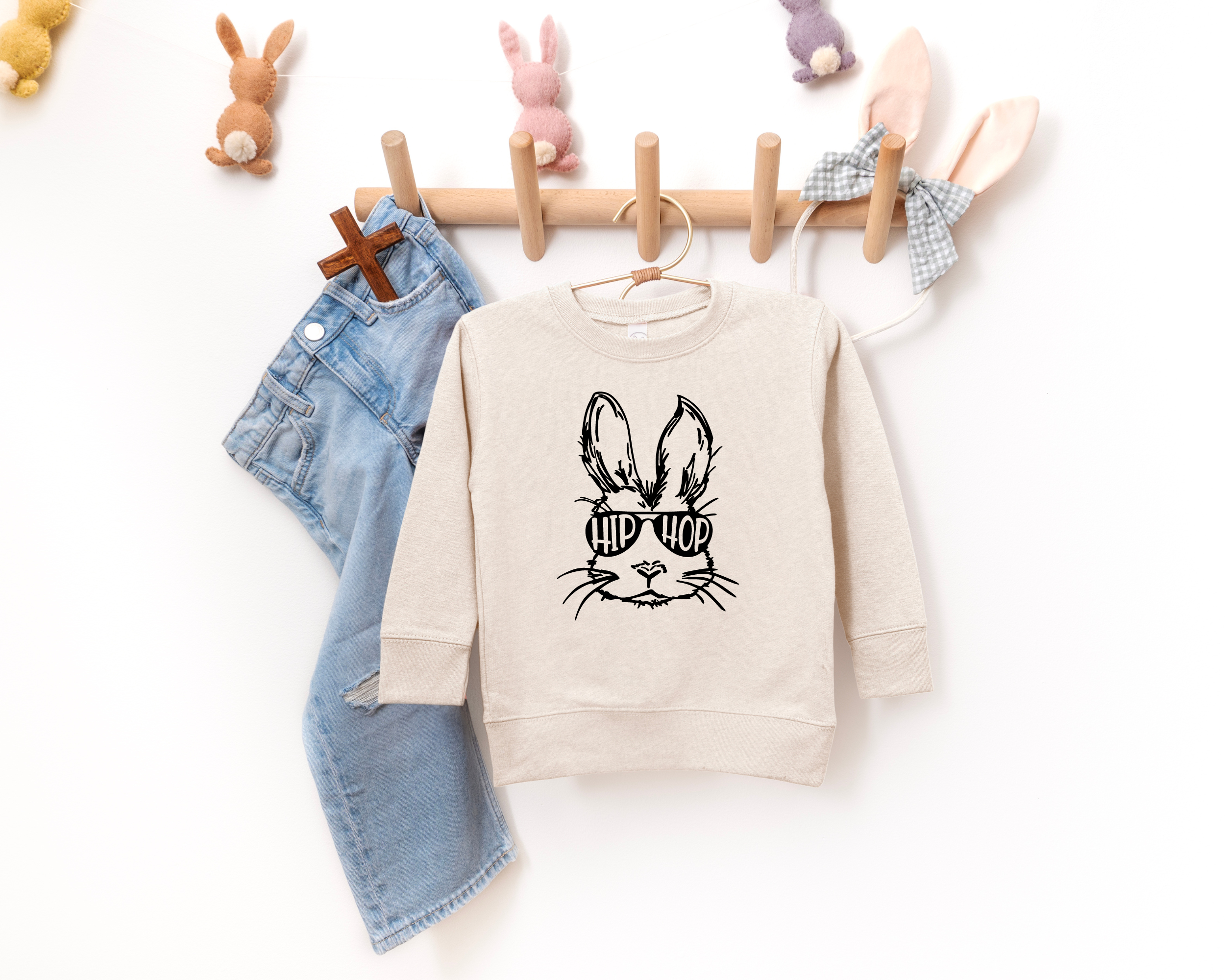 Hip hop bunny -- kids sweatshirt
